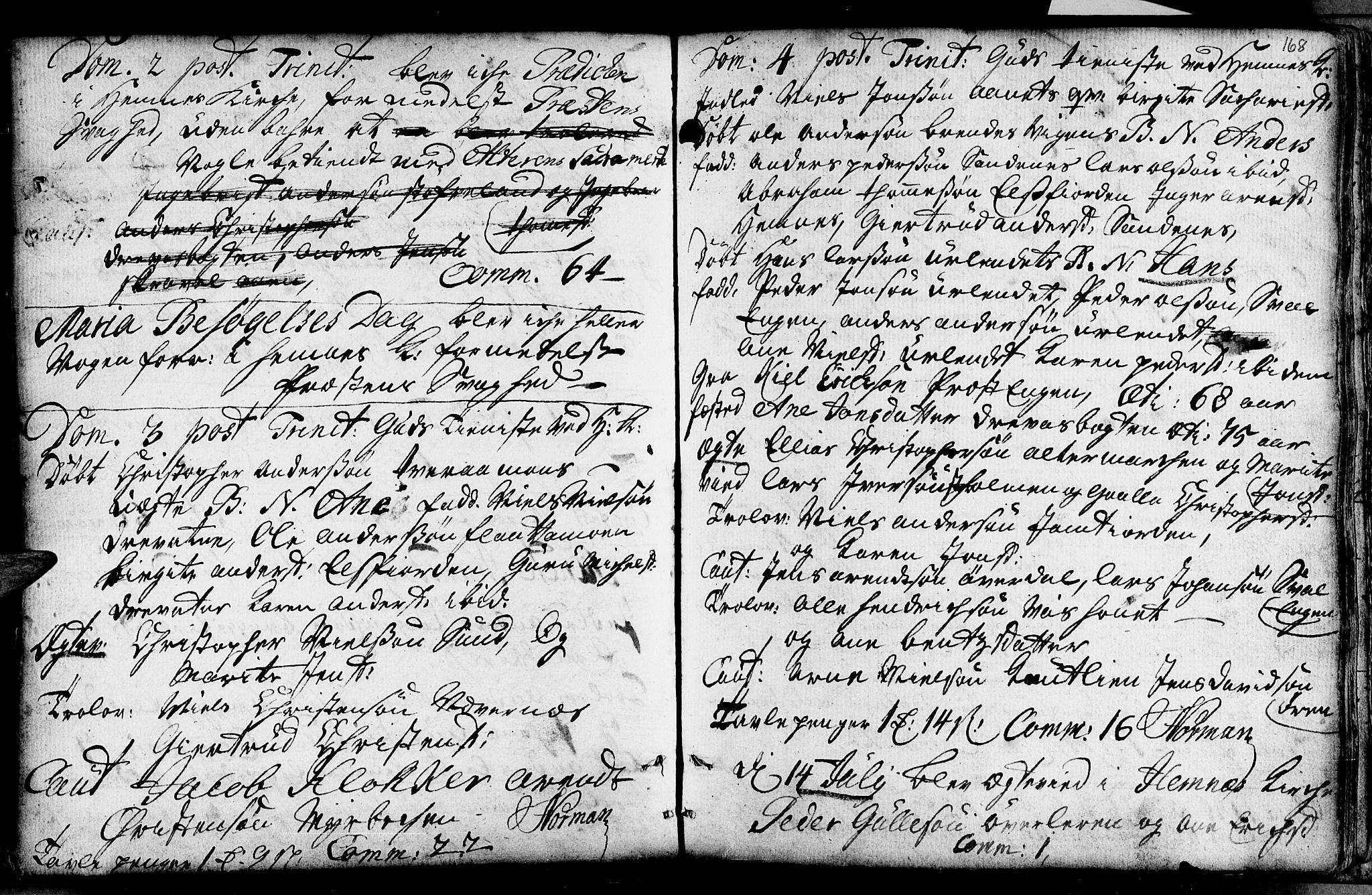 Ministerialprotokoller, klokkerbøker og fødselsregistre - Nordland, AV/SAT-A-1459/825/L0346: Ministerialbok nr. 825A02, 1729-1748, s. 168