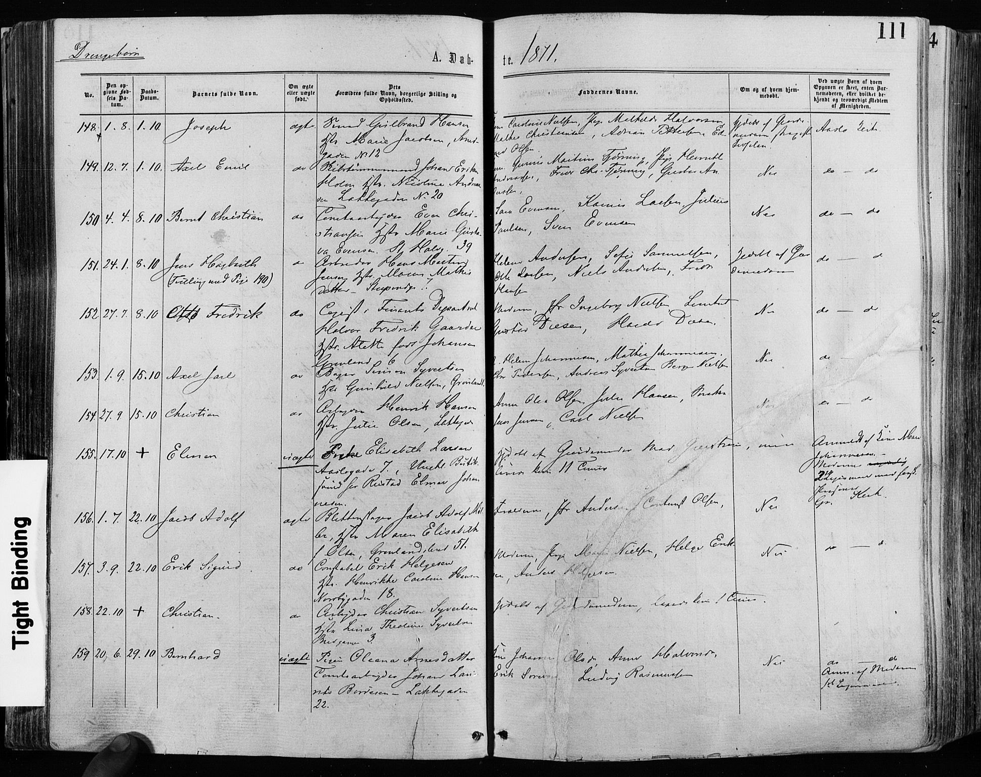 Grønland prestekontor Kirkebøker, SAO/A-10848/F/Fa/L0004: Ministerialbok nr. 4, 1869-1880, s. 111