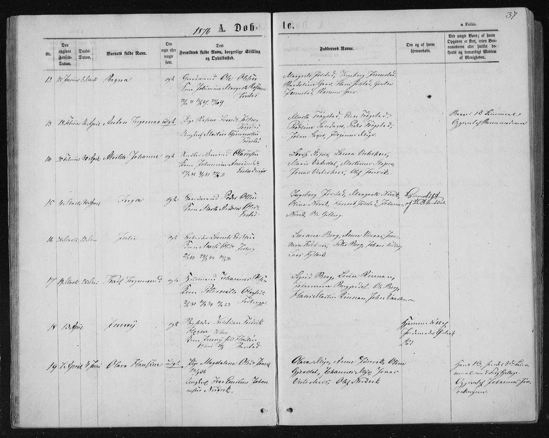 Ministerialprotokoller, klokkerbøker og fødselsregistre - Nord-Trøndelag, SAT/A-1458/722/L0219: Ministerialbok nr. 722A06, 1868-1880, s. 37