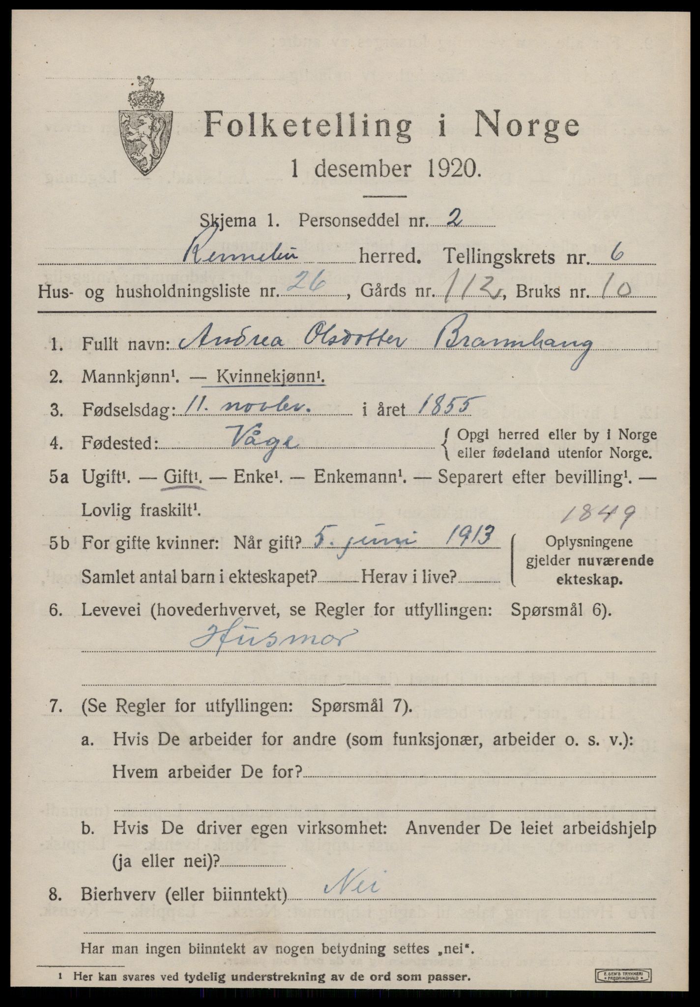 SAT, Folketelling 1920 for 1635 Rennebu herred, 1920, s. 4732