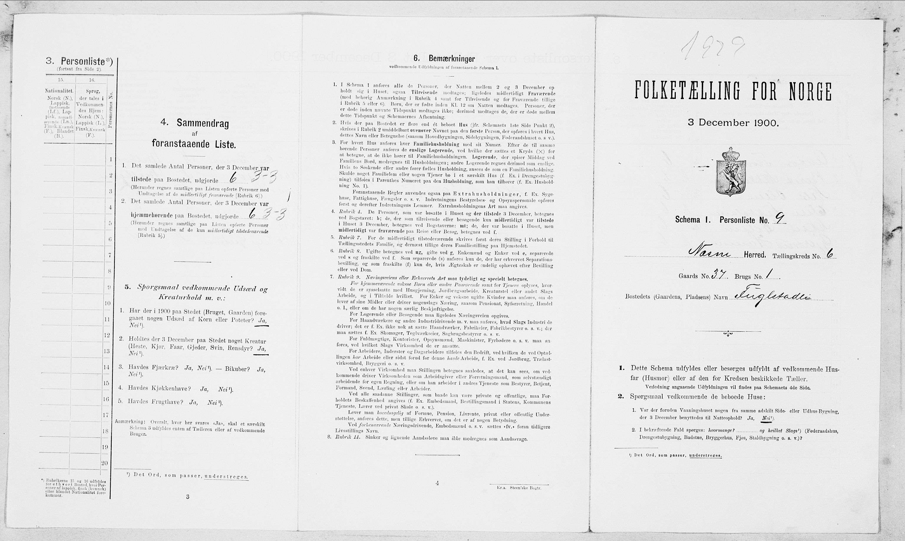 SAT, Folketelling 1900 for 1828 Nesna herred, 1900, s. 432