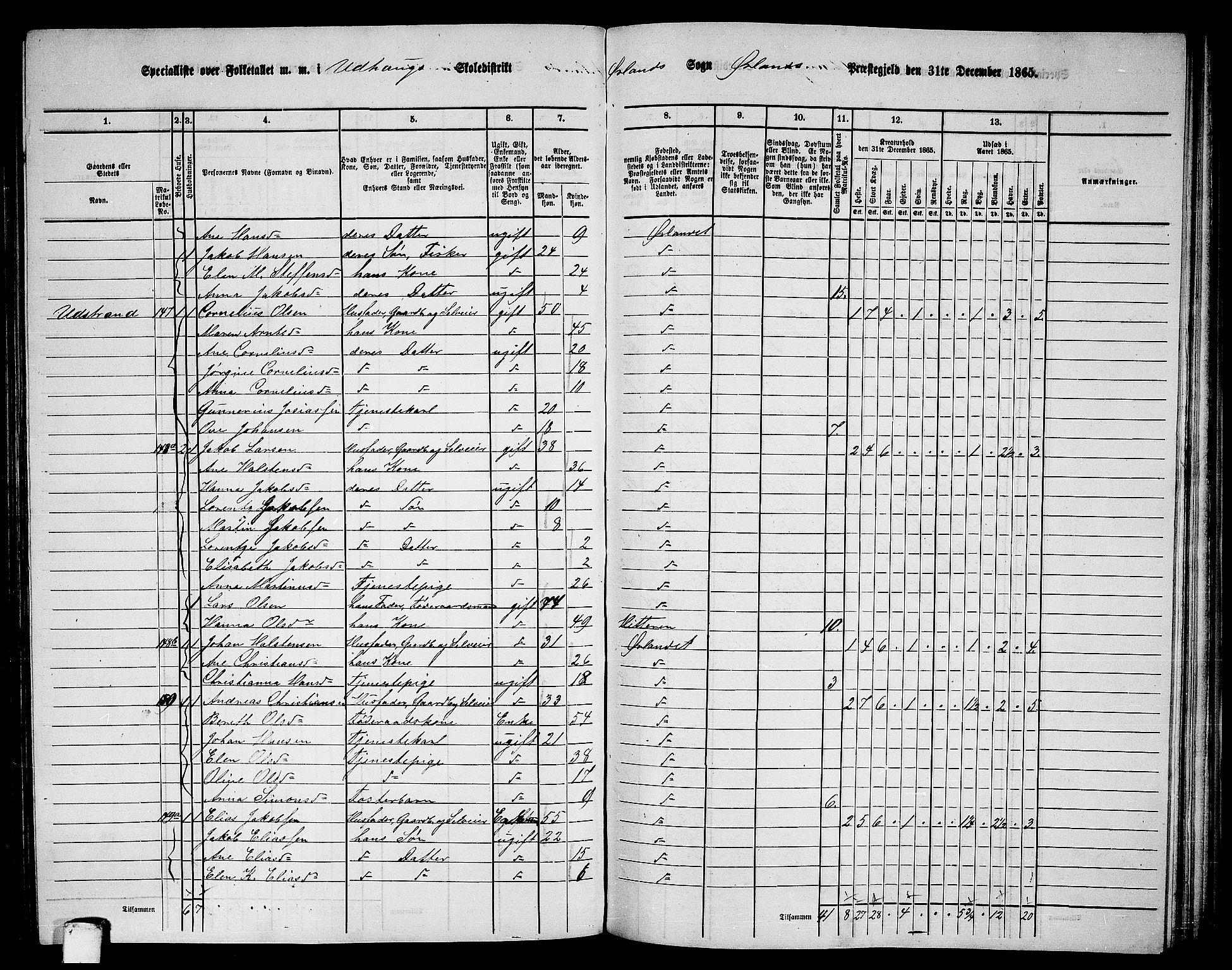 RA, Folketelling 1865 for 1621P Ørland prestegjeld, 1865, s. 96