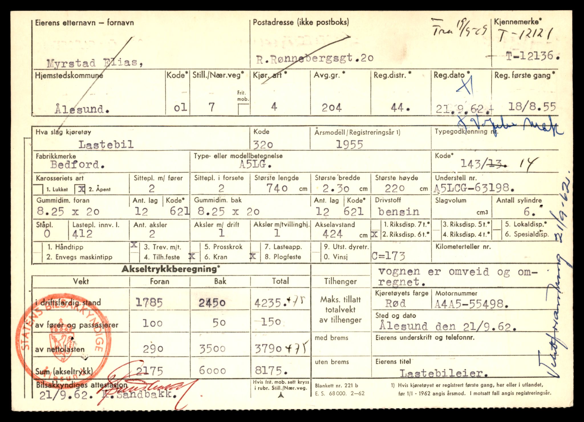 Møre og Romsdal vegkontor - Ålesund trafikkstasjon, AV/SAT-A-4099/F/Fe/L0032: Registreringskort for kjøretøy T 11997 - T 12149, 1927-1998, s. 2965