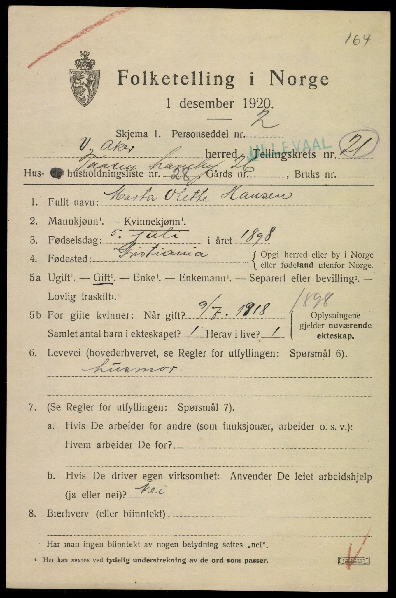 SAO, Folketelling 1920 for 0218 Aker herred, 1920, s. 125688
