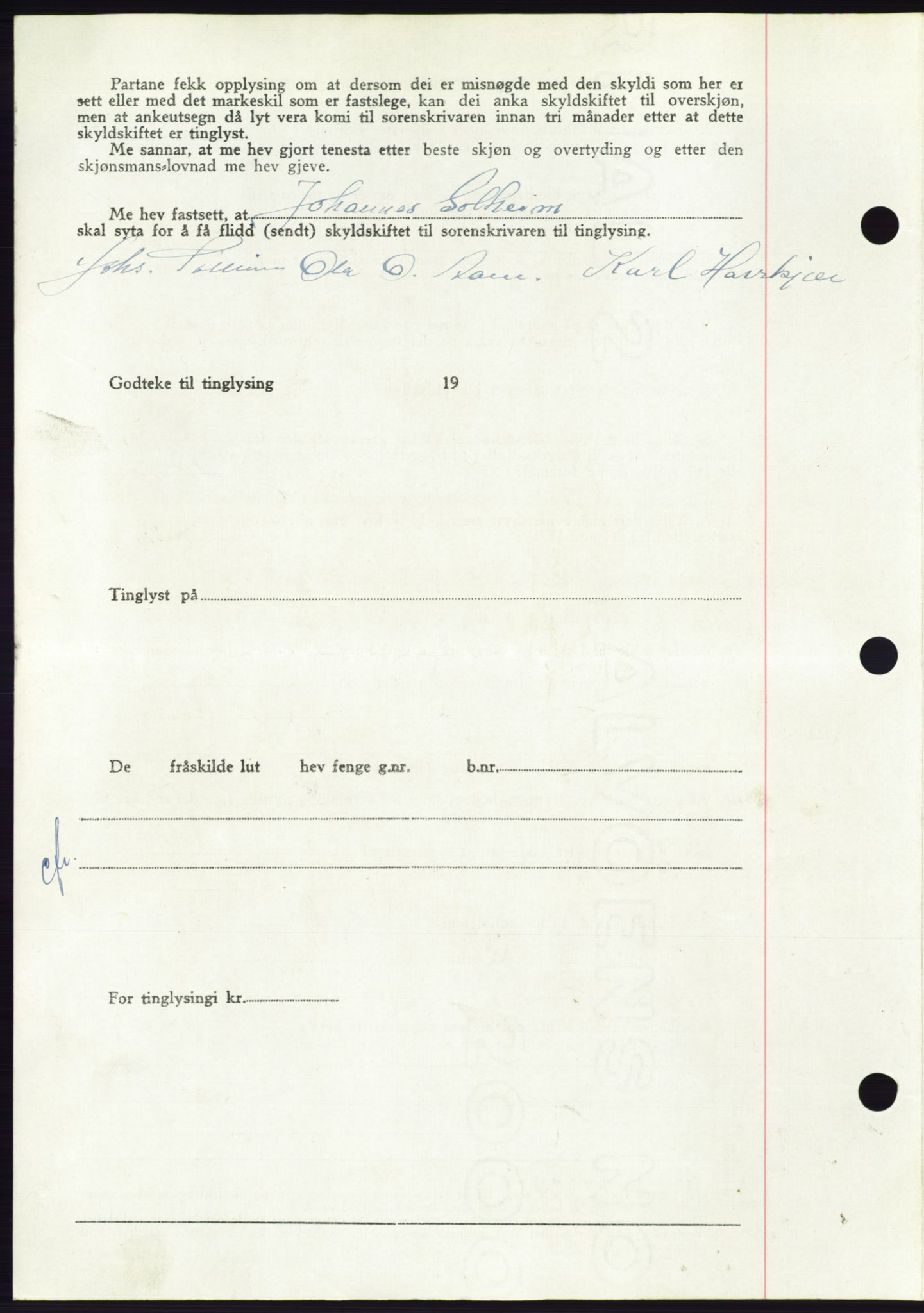 Søre Sunnmøre sorenskriveri, AV/SAT-A-4122/1/2/2C/L0084: Pantebok nr. 10A, 1949-1949, Dagboknr: 819/1949