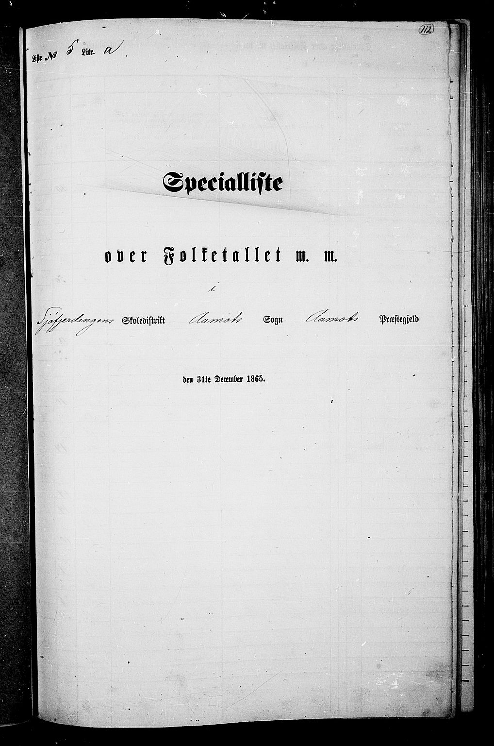 RA, Folketelling 1865 for 0429P Åmot prestegjeld, 1865, s. 101