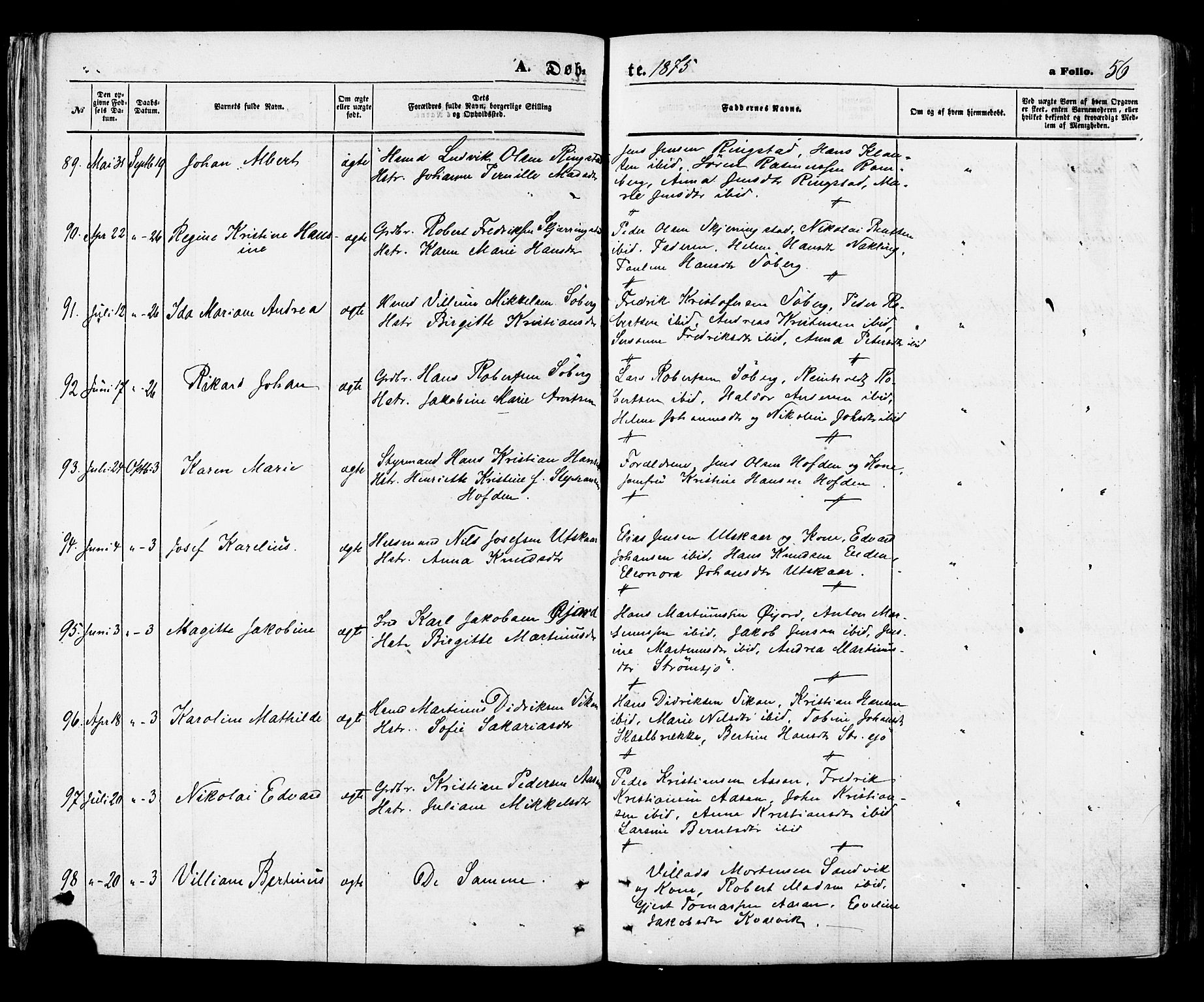 Ministerialprotokoller, klokkerbøker og fødselsregistre - Nordland, AV/SAT-A-1459/891/L1301: Ministerialbok nr. 891A06, 1870-1878, s. 56