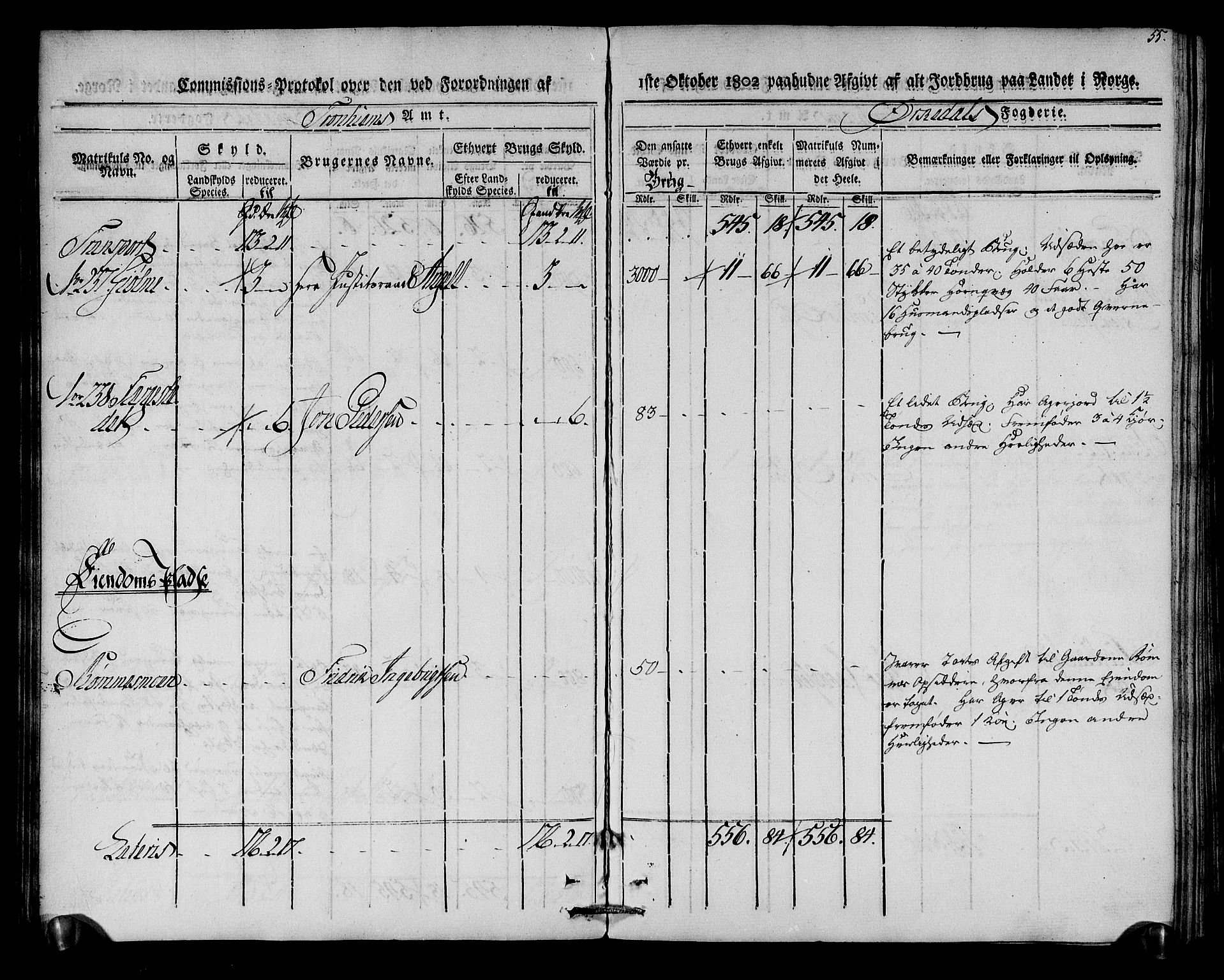 Rentekammeret inntil 1814, Realistisk ordnet avdeling, AV/RA-EA-4070/N/Ne/Nea/L0135: Orkdal og Gauldal fogderi. Kommisjonsprotokoll for Orkdalen, 1803, s. 55