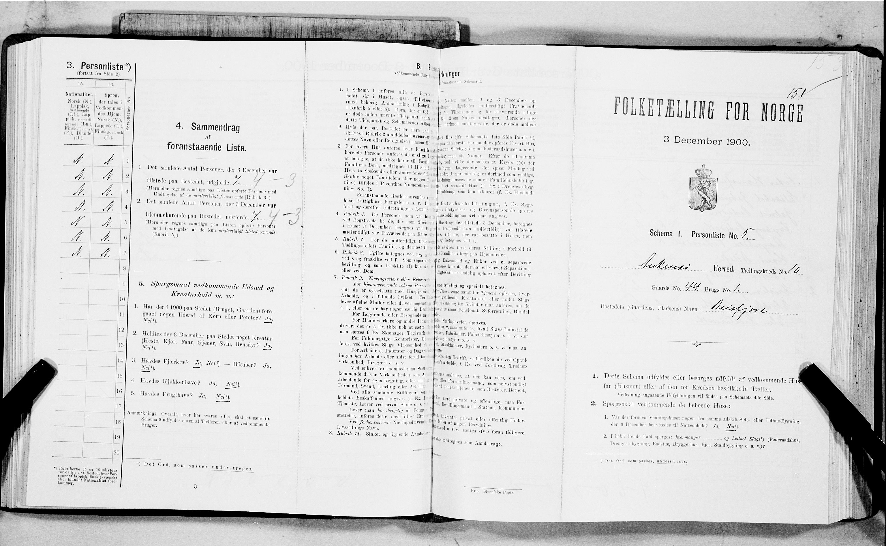 SAT, Folketelling 1900 for 1855 Ankenes herred, 1900, s. 1320