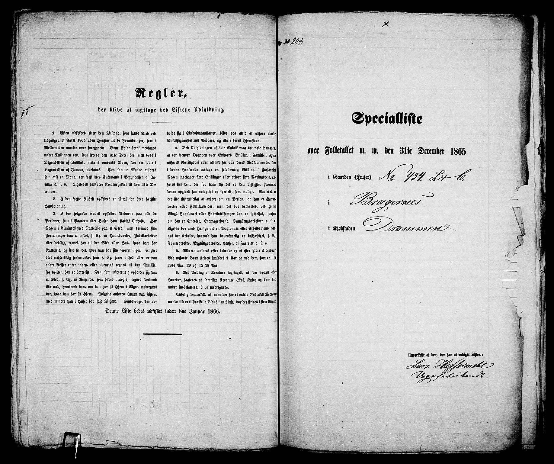 RA, Folketelling 1865 for 0602aB Bragernes prestegjeld i Drammen kjøpstad, 1865, s. 433