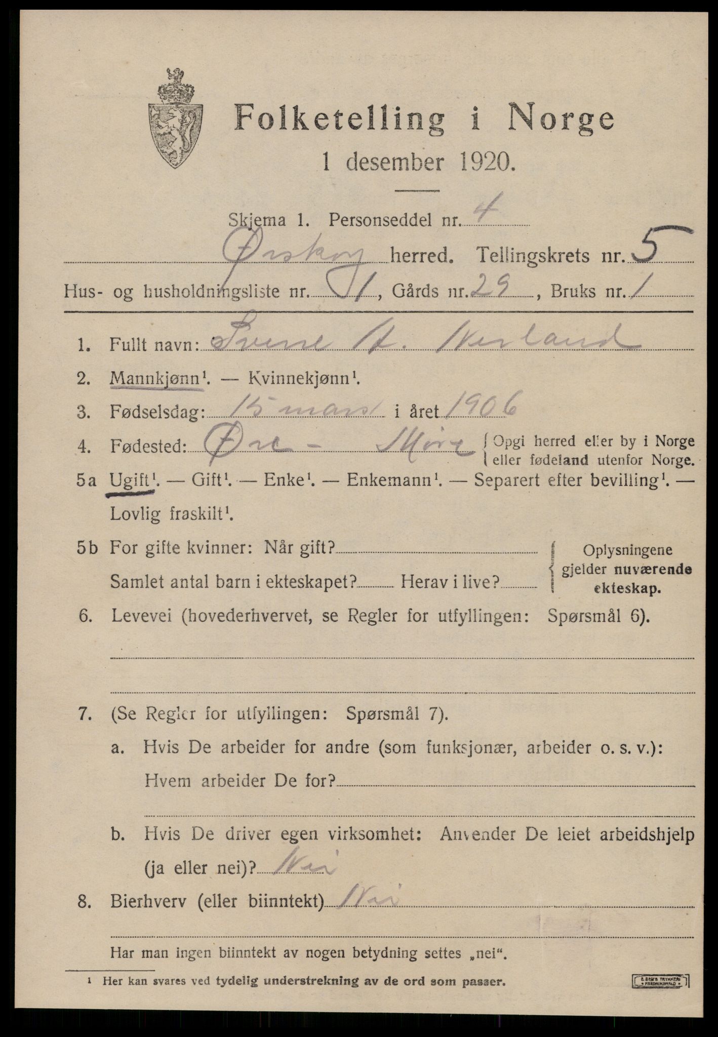 SAT, Folketelling 1920 for 1527 Ørskog herred, 1920, s. 3028