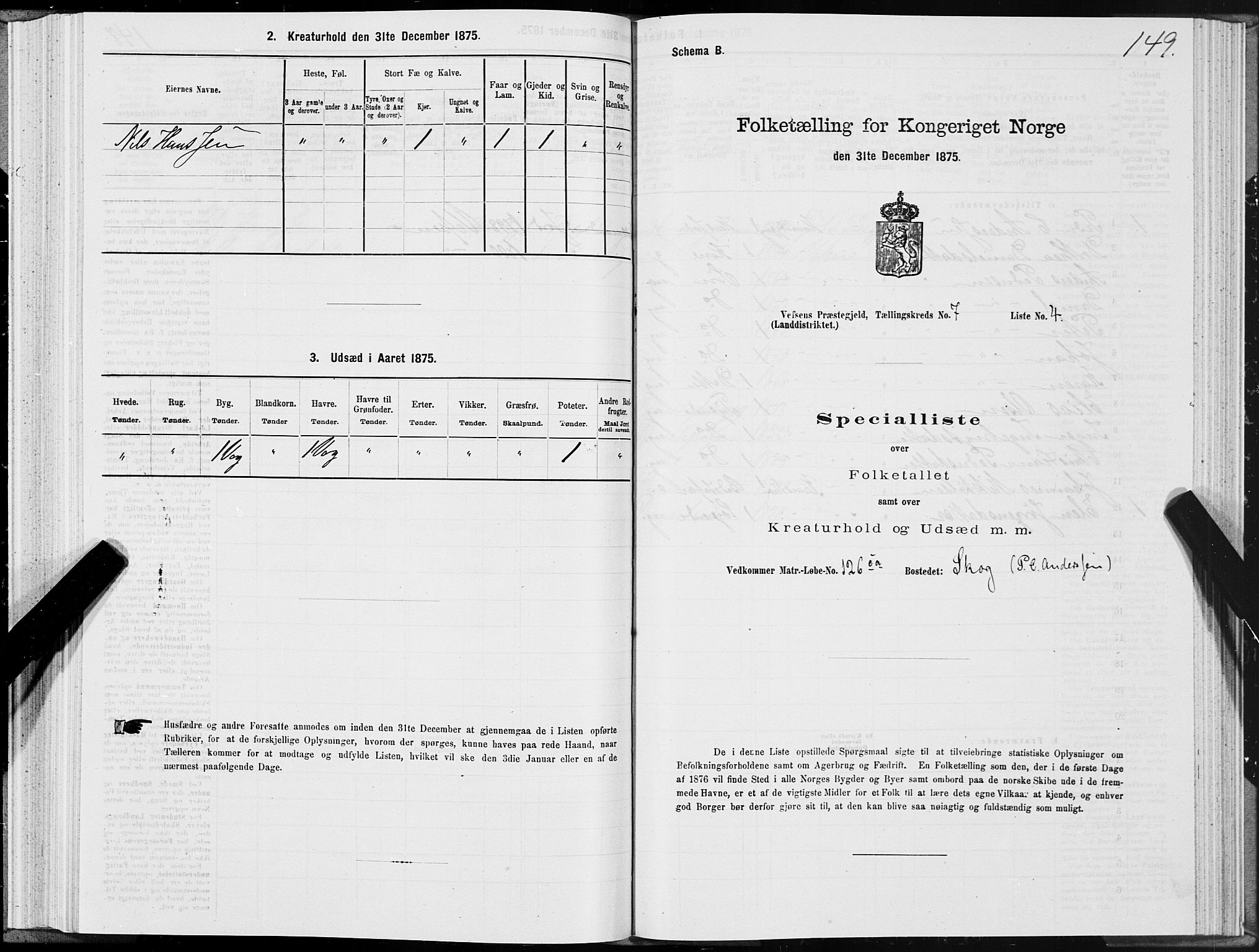 SAT, Folketelling 1875 for 1824L Vefsn prestegjeld, Vefsn sokn, 1875, s. 2149