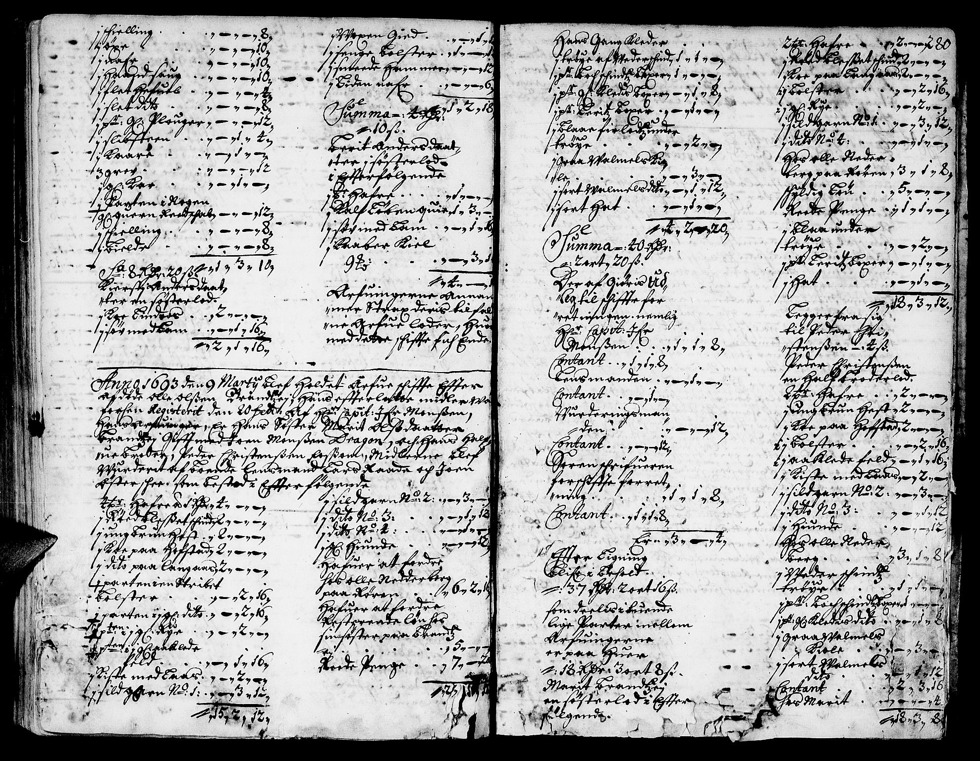 Inderøy sorenskriveri, AV/SAT-A-4147/1/3/3A/L0001: Skifteprotokoll, 1689-1693, s. 279b-280a