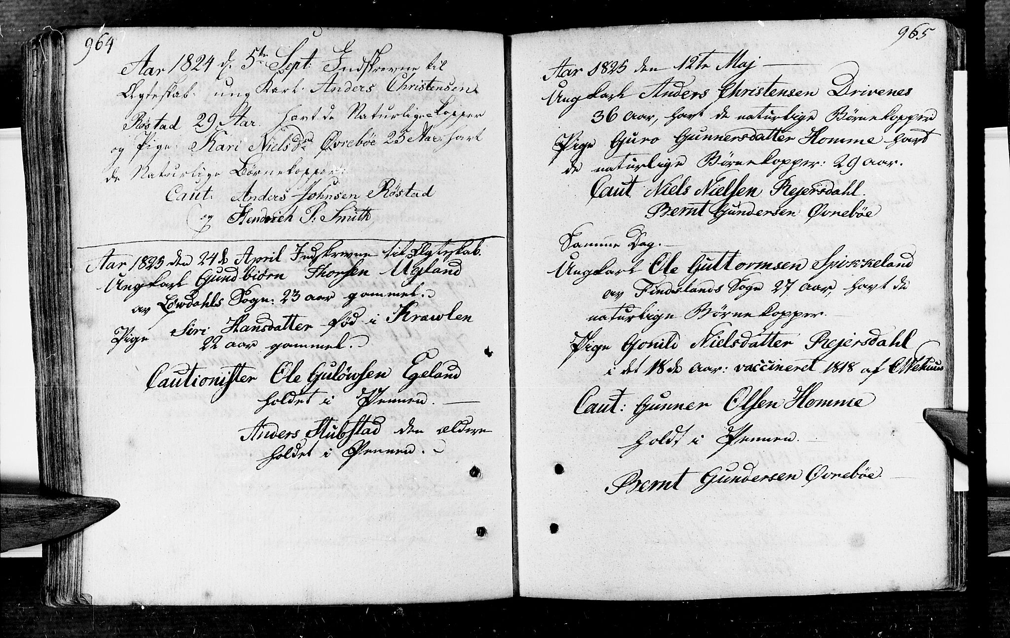 Vennesla sokneprestkontor, AV/SAK-1111-0045/Fa/Fac/L0002: Ministerialbok nr. A 2, 1785-1834, s. 964-965
