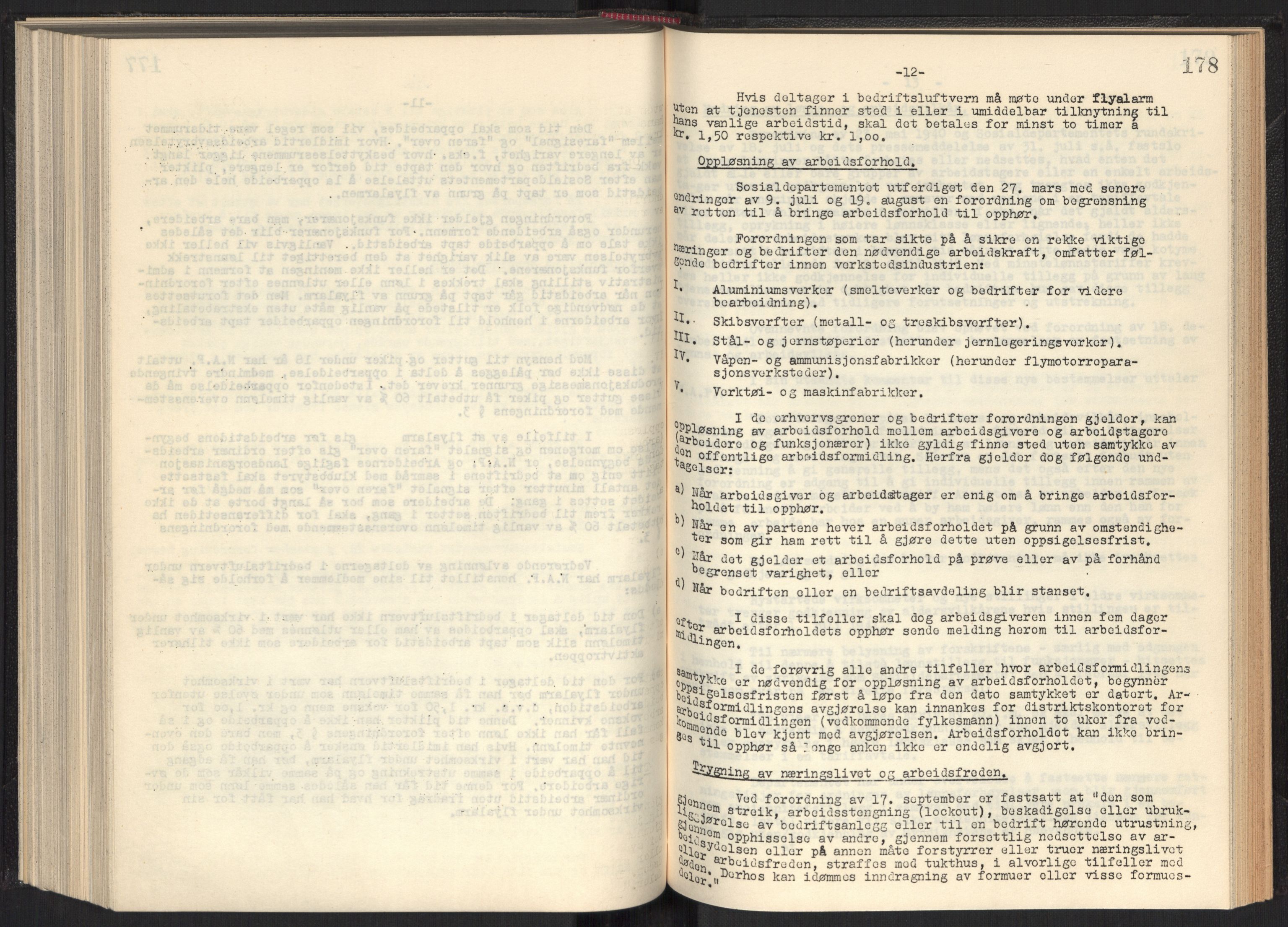 Teknologibedriftenes Landsforening TBL, RA/PA-1700/A/Ad/L0006: Årsberetning med register, 1937-1943, s. 178