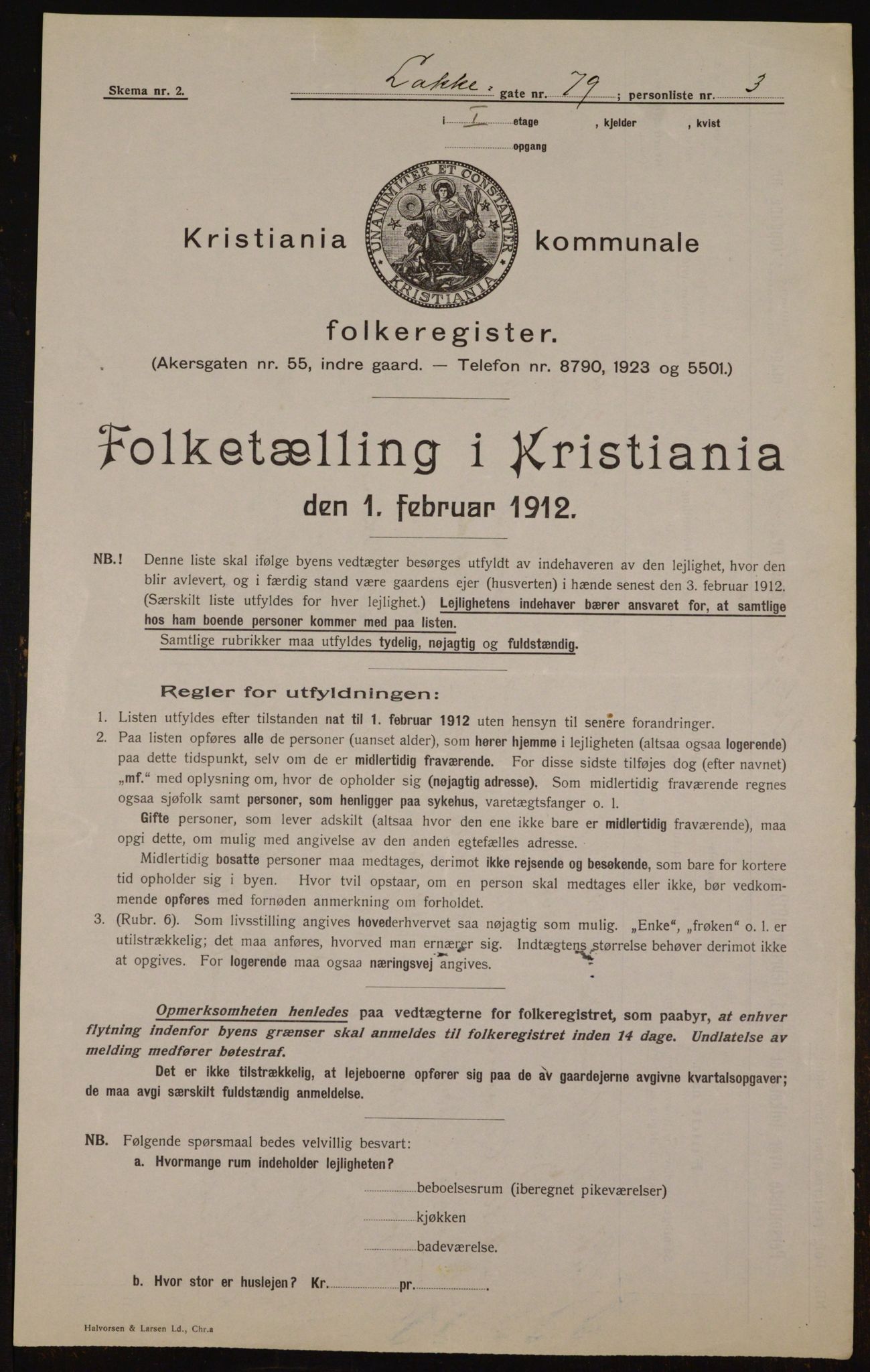 OBA, Kommunal folketelling 1.2.1912 for Kristiania, 1912, s. 56605