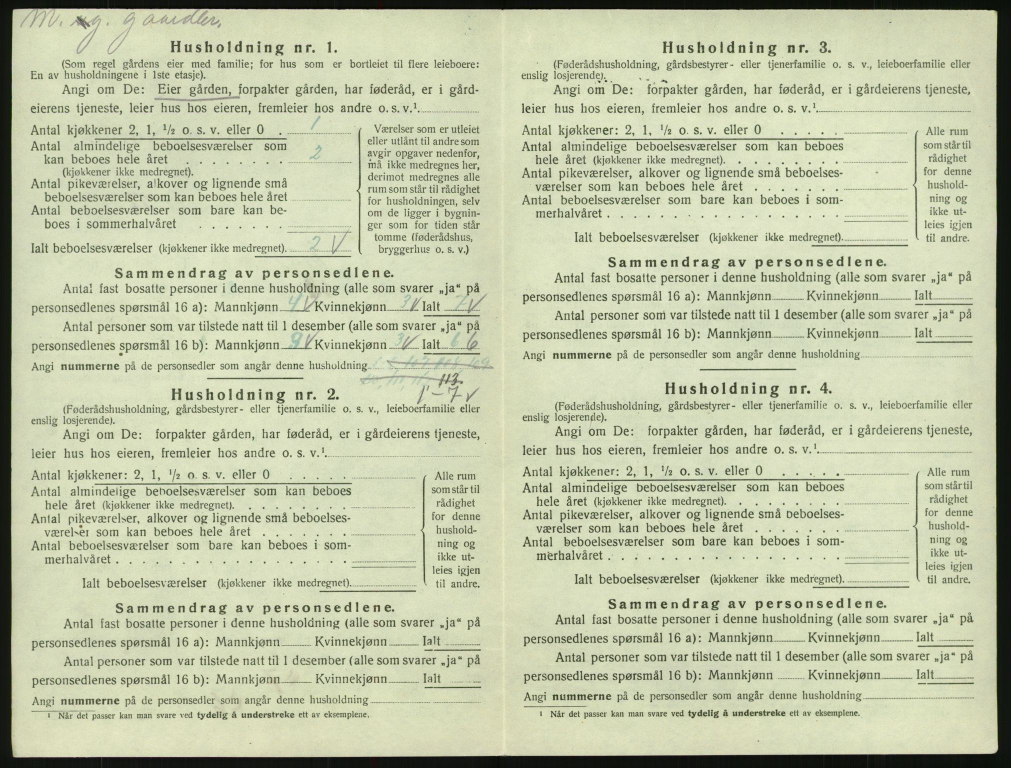 SAK, Folketelling 1920 for 0937 Evje herred, 1920, s. 205