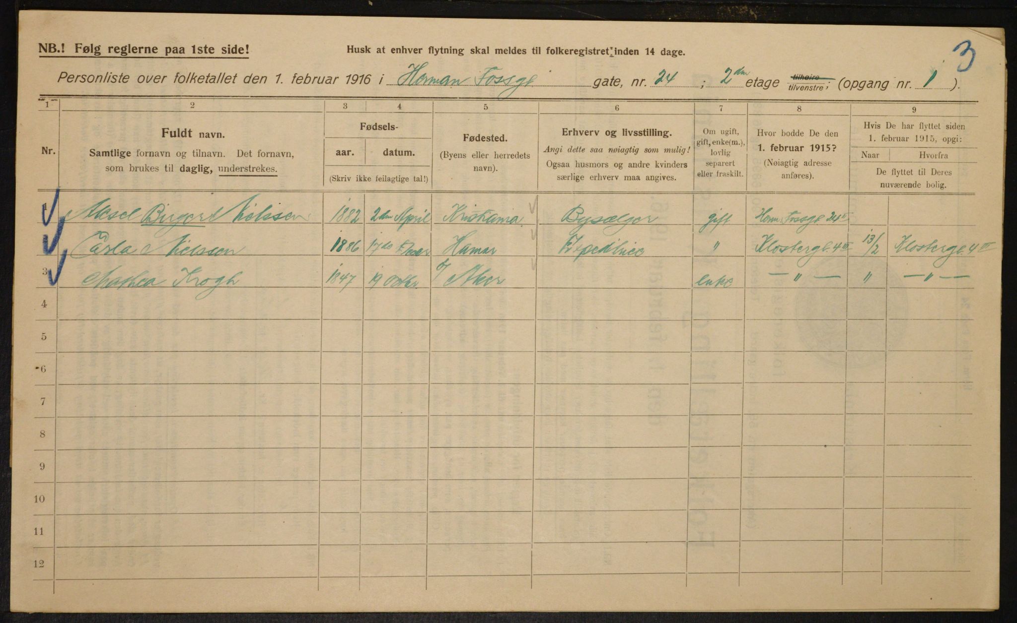 OBA, Kommunal folketelling 1.2.1916 for Kristiania, 1916, s. 39669