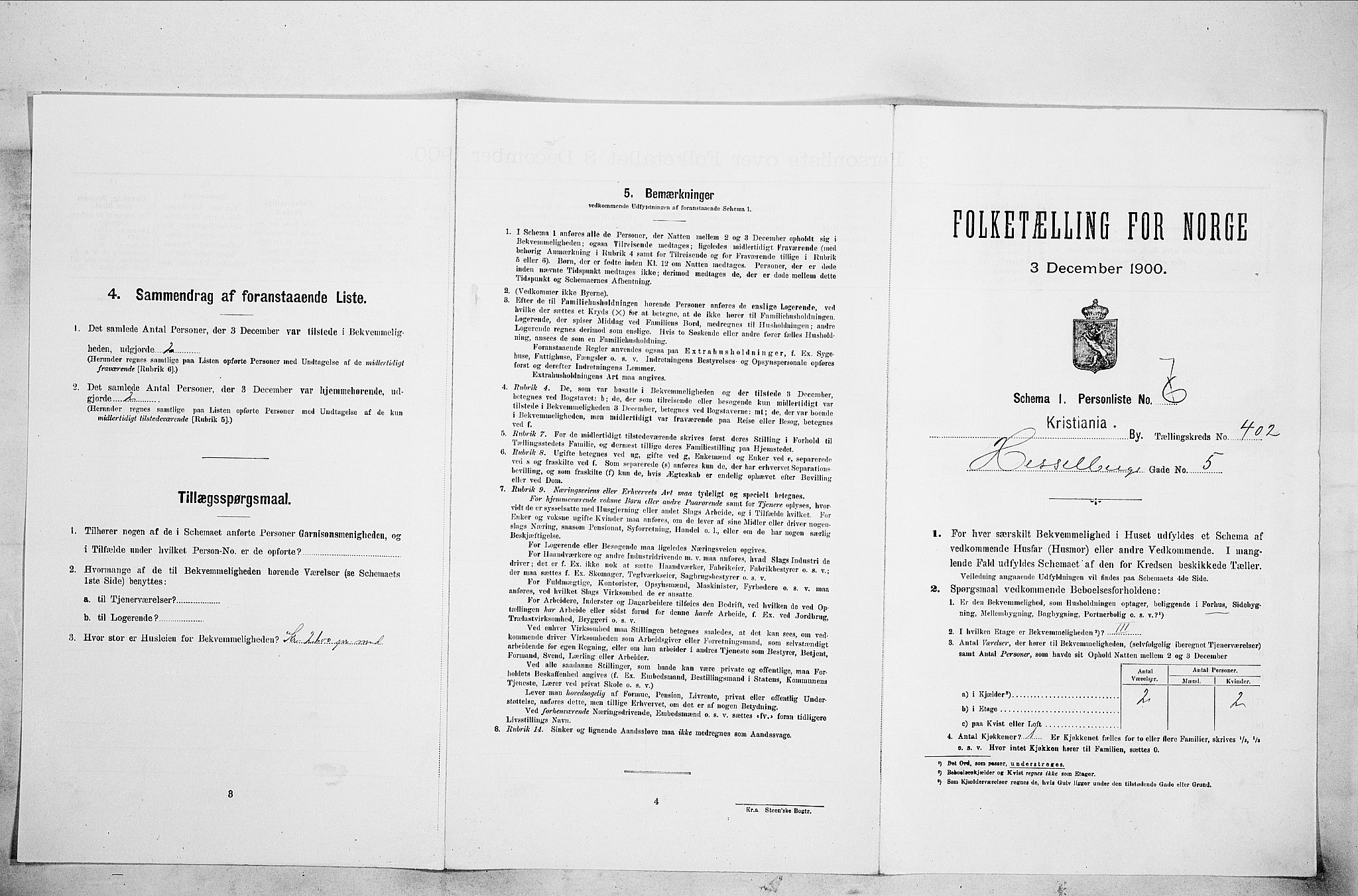 SAO, Folketelling 1900 for 0301 Kristiania kjøpstad, 1900, s. 37646