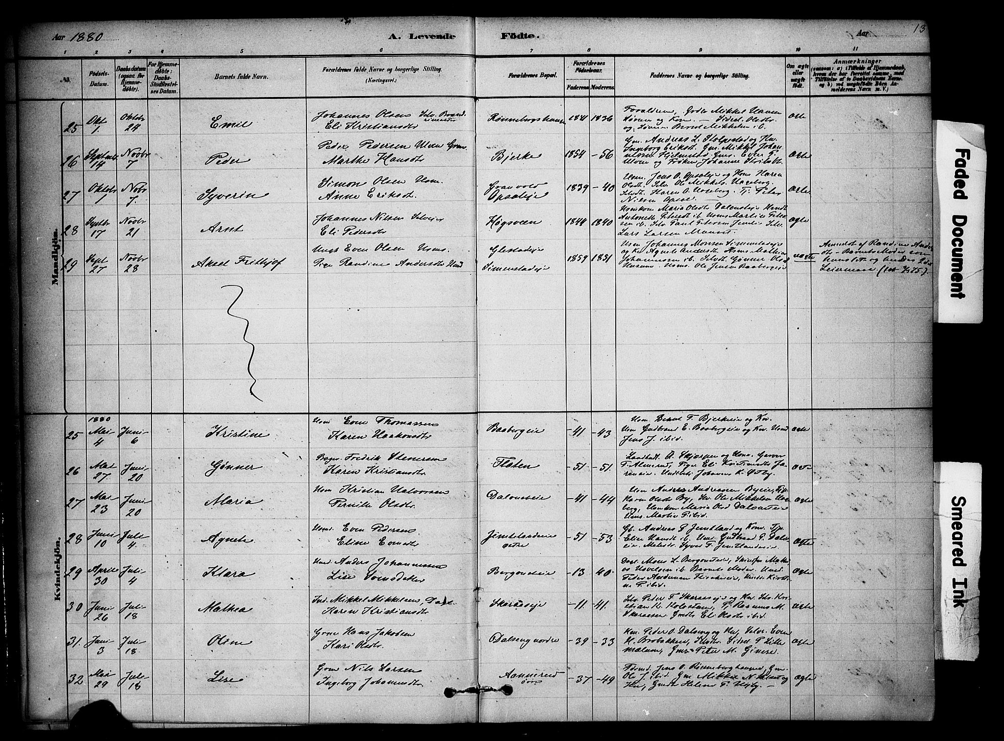 Ringsaker prestekontor, AV/SAH-PREST-014/K/Ka/L0014: Ministerialbok nr. 14, 1879-1890, s. 13