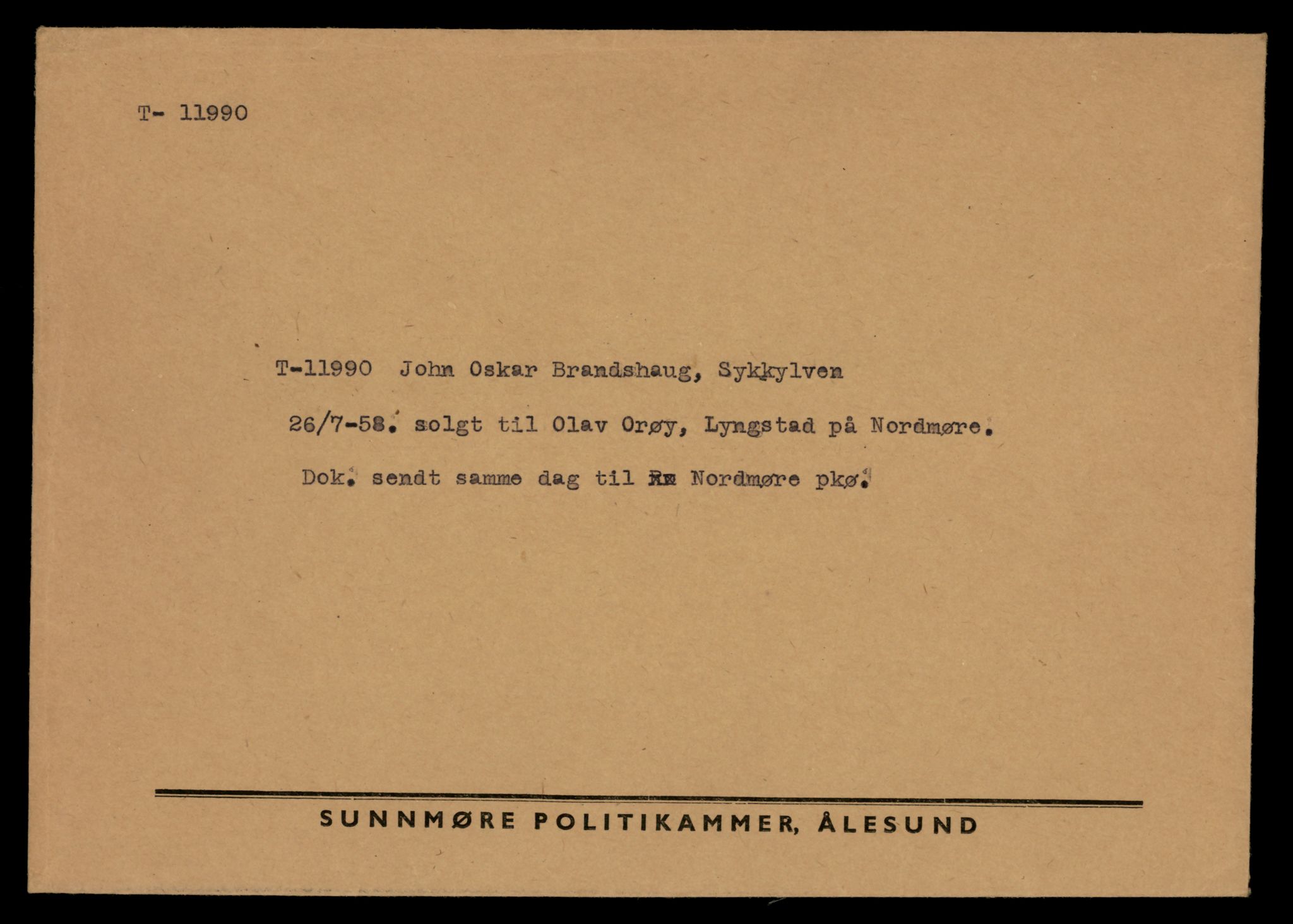 Møre og Romsdal vegkontor - Ålesund trafikkstasjon, AV/SAT-A-4099/F/Fe/L0031: Registreringskort for kjøretøy T 11800 - T 11996, 1927-1998, s. 3256