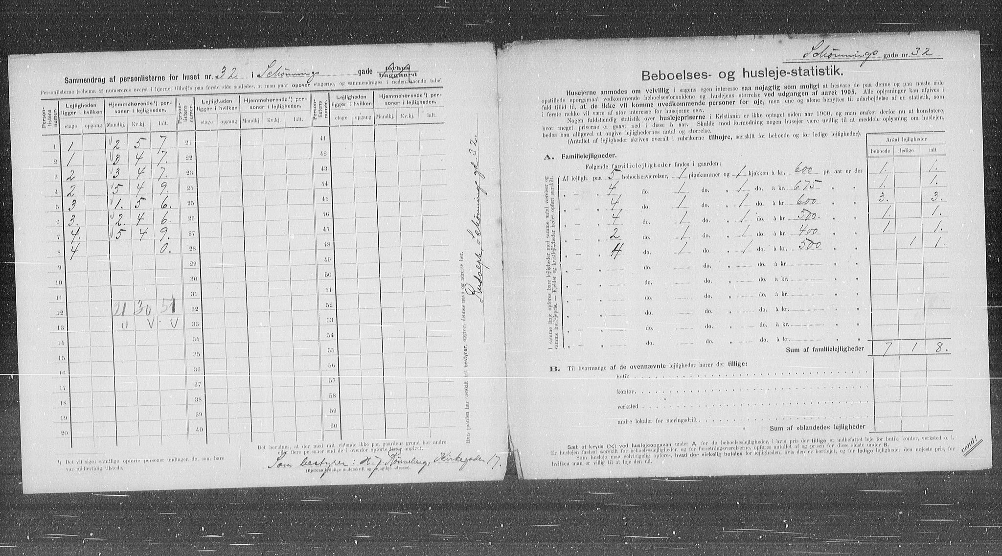 OBA, Kommunal folketelling 31.12.1905 for Kristiania kjøpstad, 1905, s. 48689