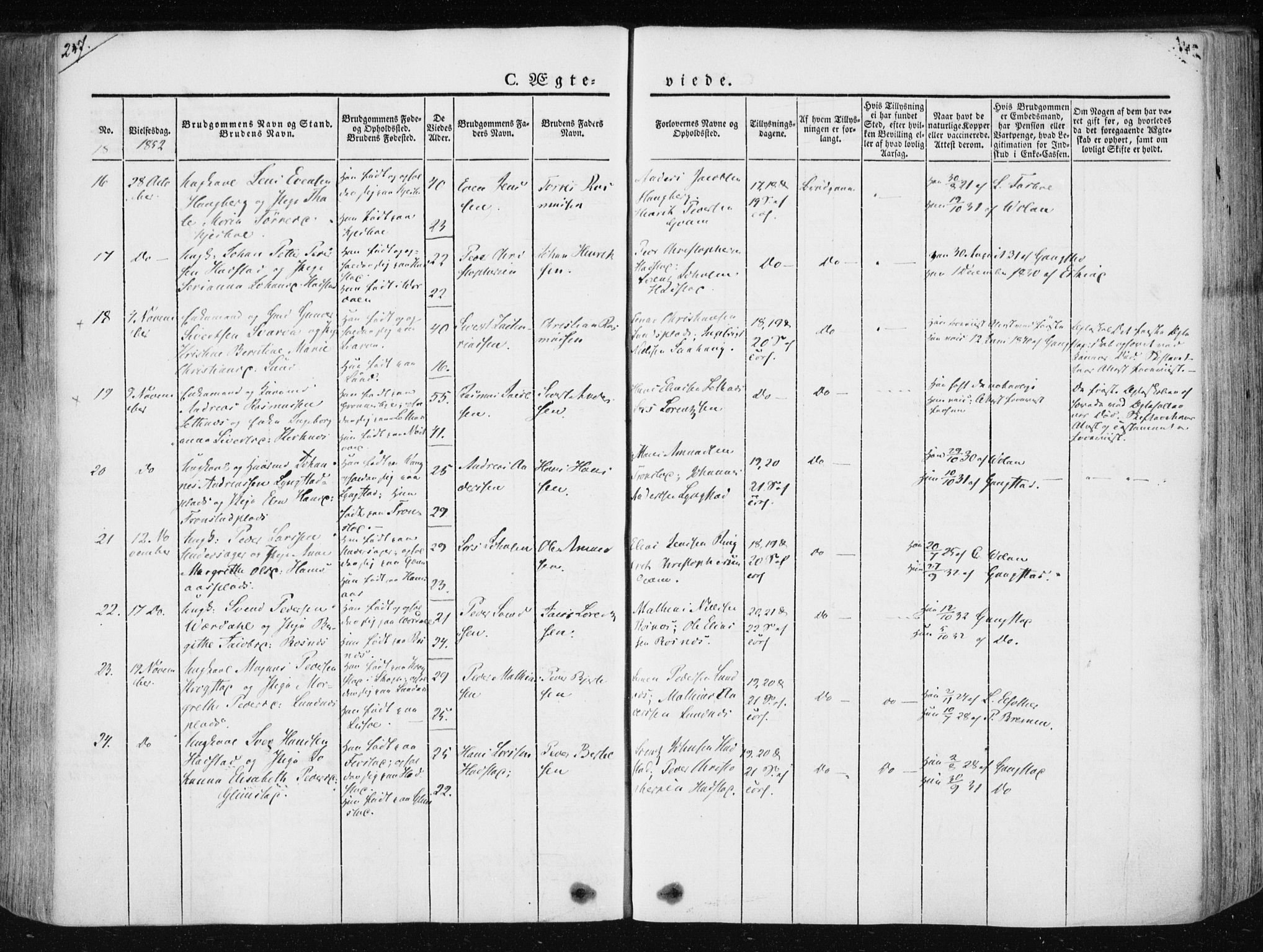 Ministerialprotokoller, klokkerbøker og fødselsregistre - Nord-Trøndelag, SAT/A-1458/730/L0280: Ministerialbok nr. 730A07 /1, 1840-1854, s. 247