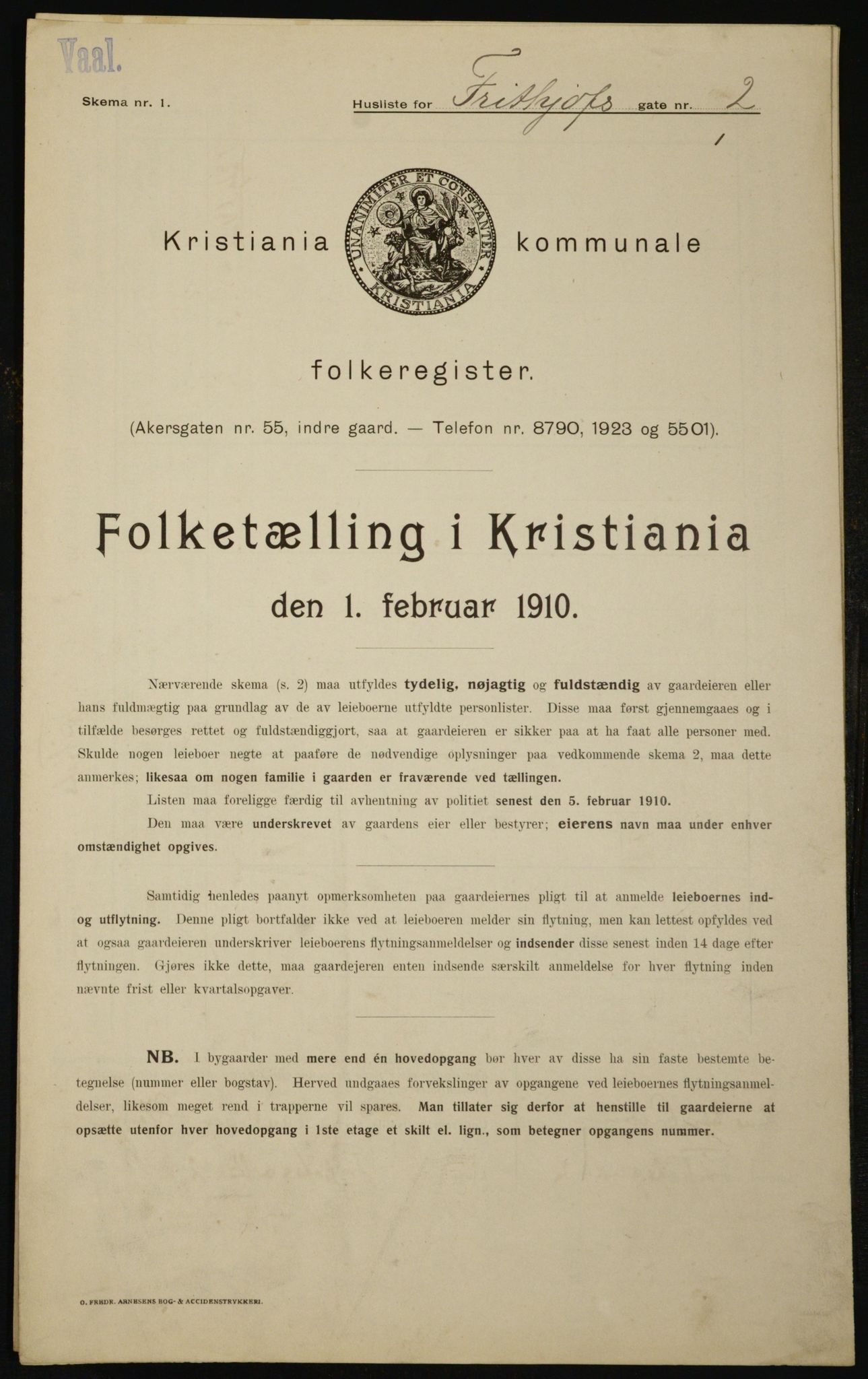 OBA, Kommunal folketelling 1.2.1910 for Kristiania, 1910, s. 25116