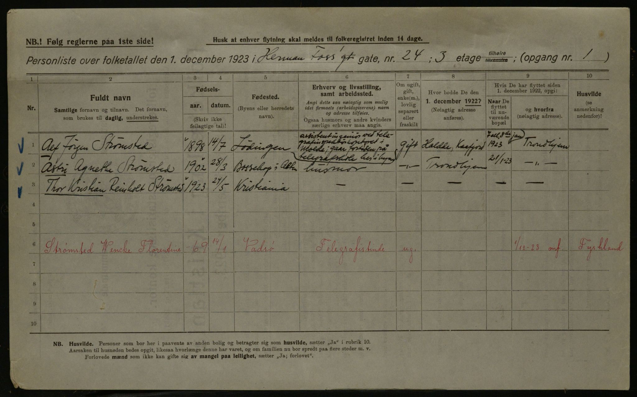 OBA, Kommunal folketelling 1.12.1923 for Kristiania, 1923, s. 43817