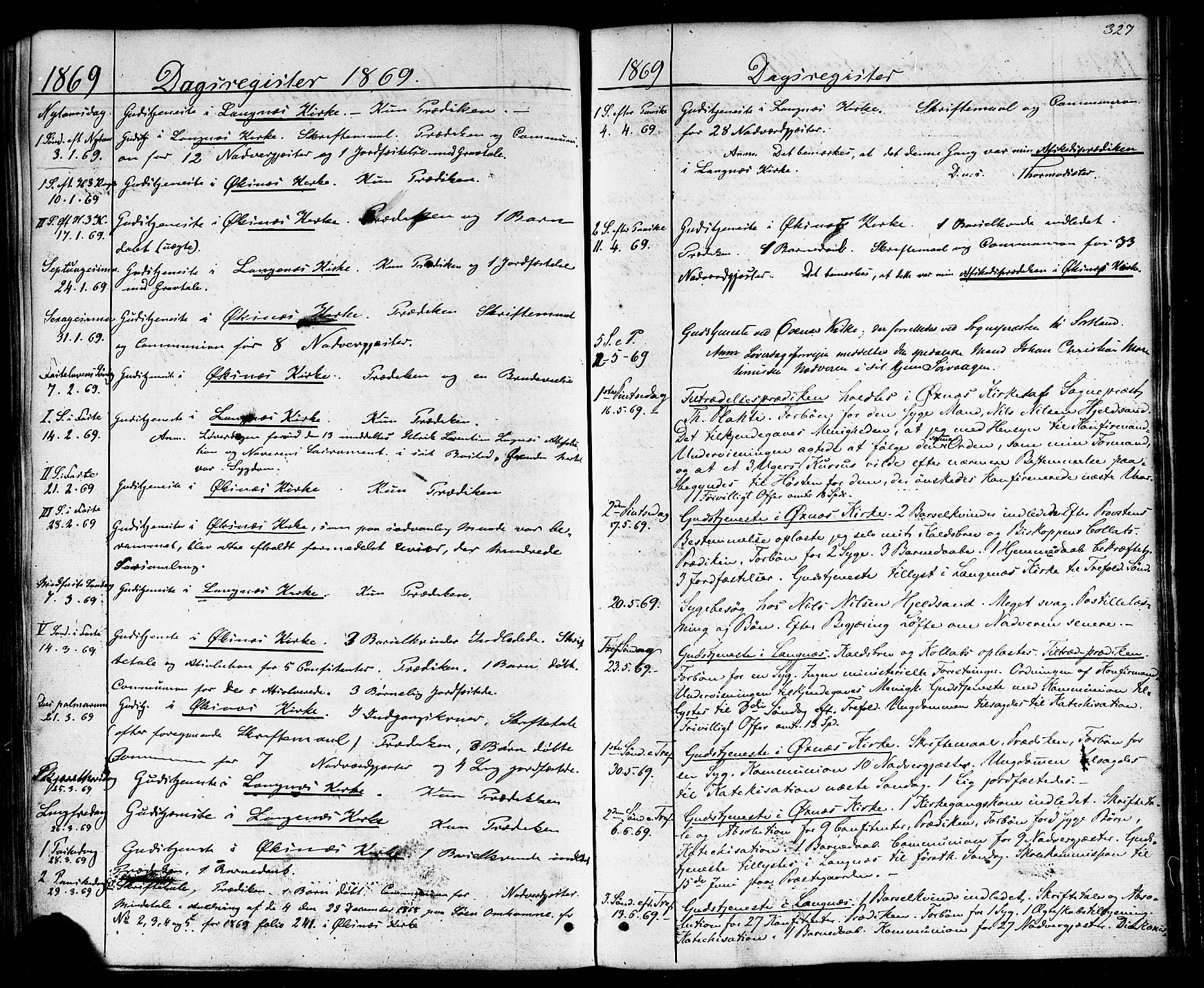 Ministerialprotokoller, klokkerbøker og fødselsregistre - Nordland, SAT/A-1459/893/L1334: Ministerialbok nr. 893A07, 1867-1877, s. 327