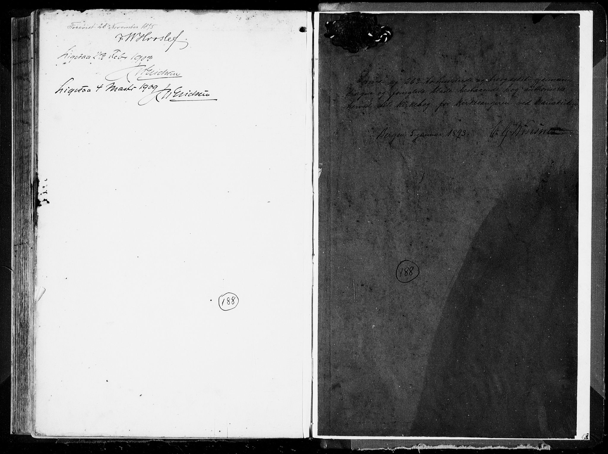 Mariakirken Sokneprestembete, SAB/A-76901/H/Hab/L0005: Klokkerbok nr. A 5, 1893-1913