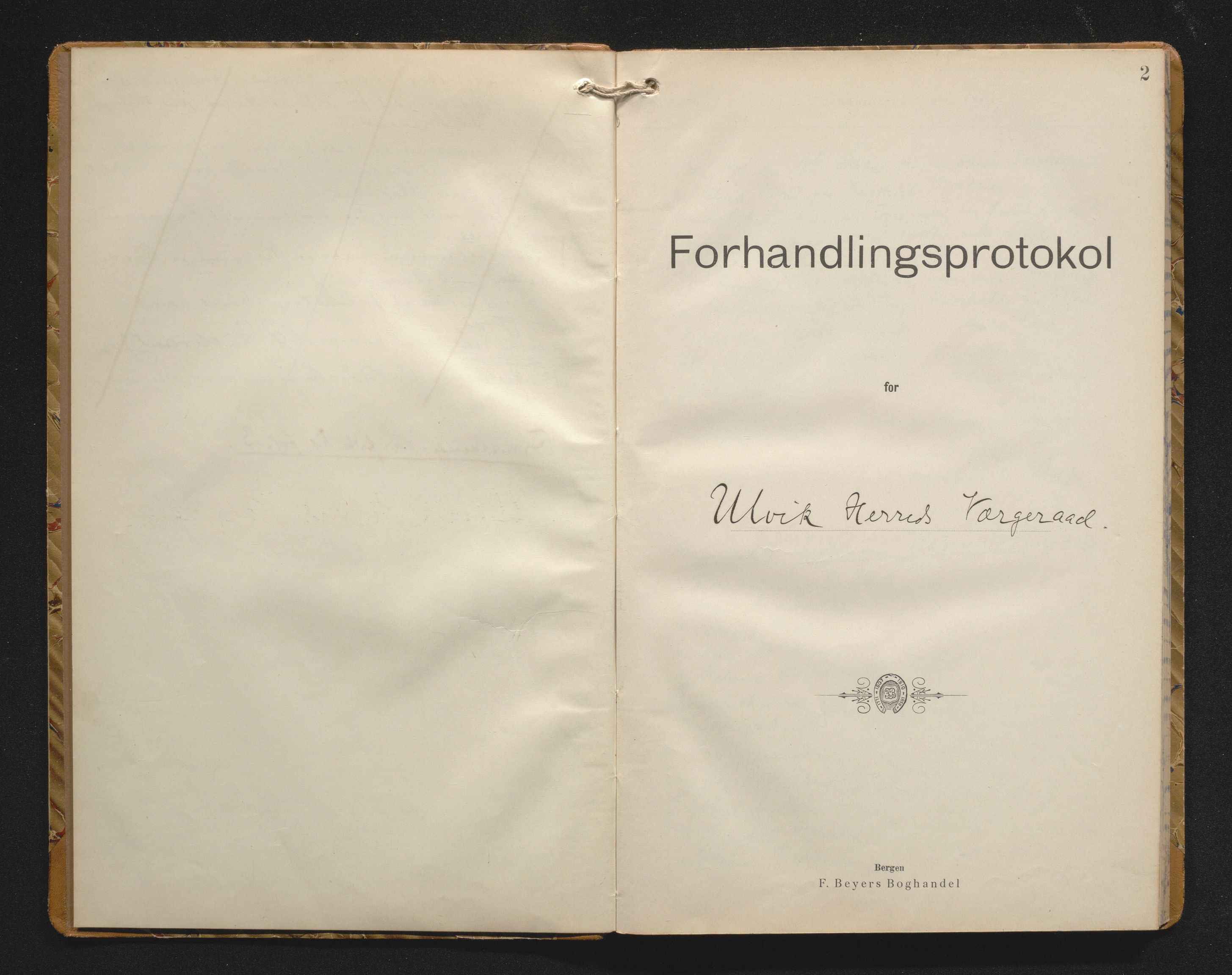 Ulvik herad. Verjerådet, IKAH/1233-315/A/Aa/L0001: Møtebok for Ulvik verjeråd, 1900-1943