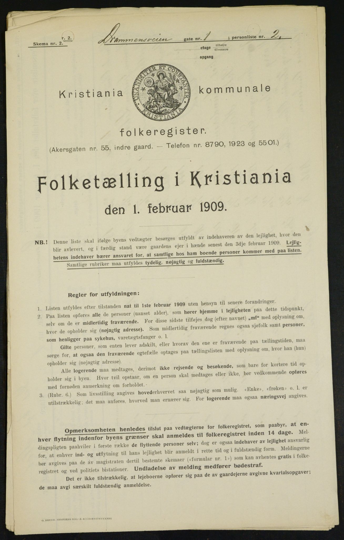 OBA, Kommunal folketelling 1.2.1909 for Kristiania kjøpstad, 1909, s. 14801