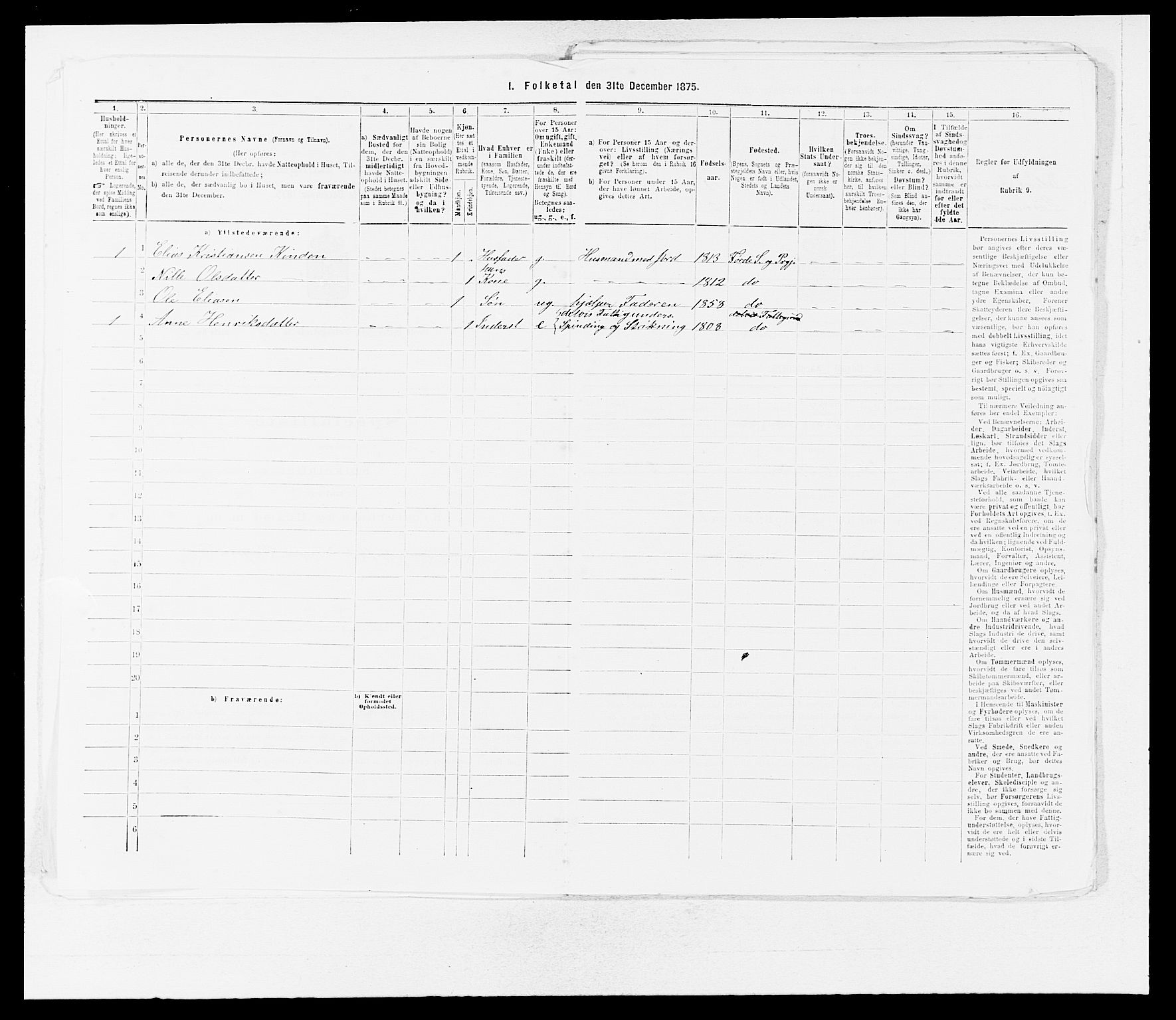 SAB, Folketelling 1875 for 1432P Førde prestegjeld, 1875, s. 200