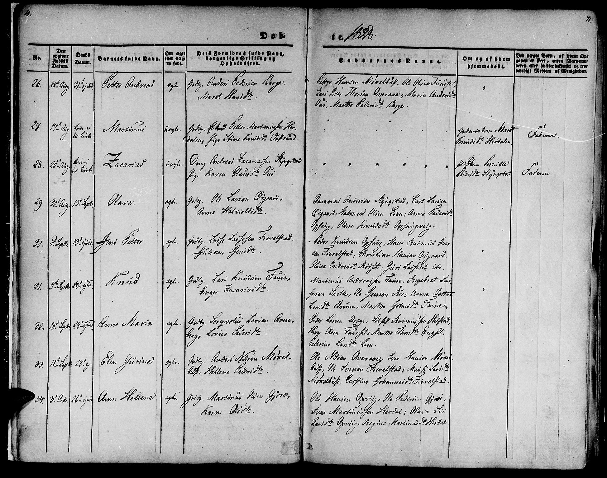 Ministerialprotokoller, klokkerbøker og fødselsregistre - Møre og Romsdal, AV/SAT-A-1454/520/L0274: Ministerialbok nr. 520A04, 1827-1864, s. 10-11