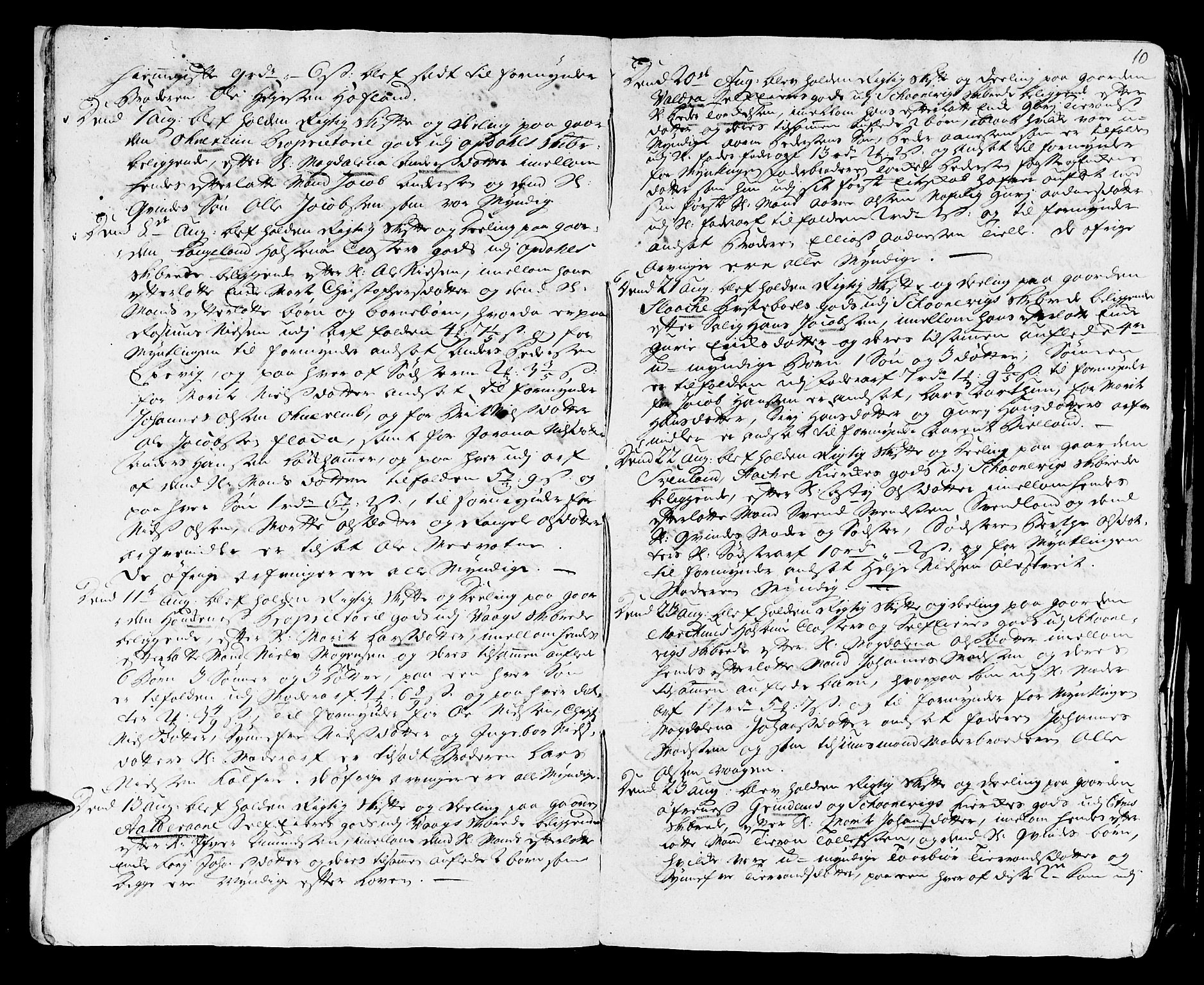 Stiftamtmannen i Bergen, AV/SAB-A-100006/F/Fd/Fdd/0001 / Lnr. 1970 - Sunnhordland, 1731-1745, s. 9b-10a