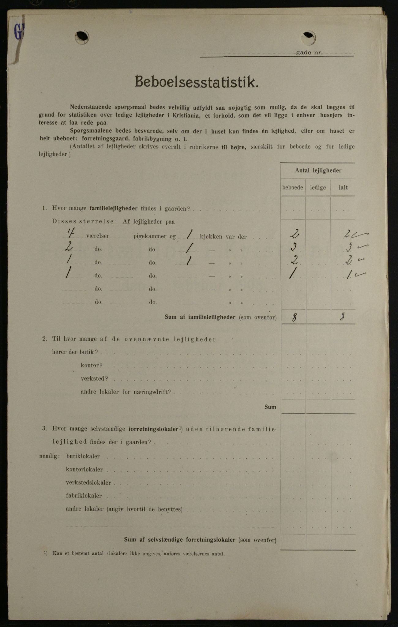 OBA, Kommunal folketelling 1.2.1908 for Kristiania kjøpstad, 1908, s. 13459