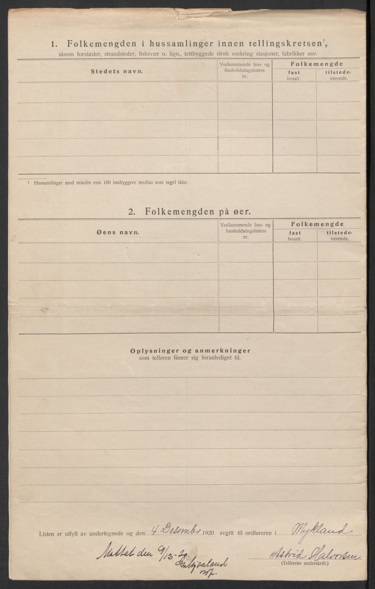 SAK, Folketelling 1920 for 0932 Mykland herred, 1920, s. 21