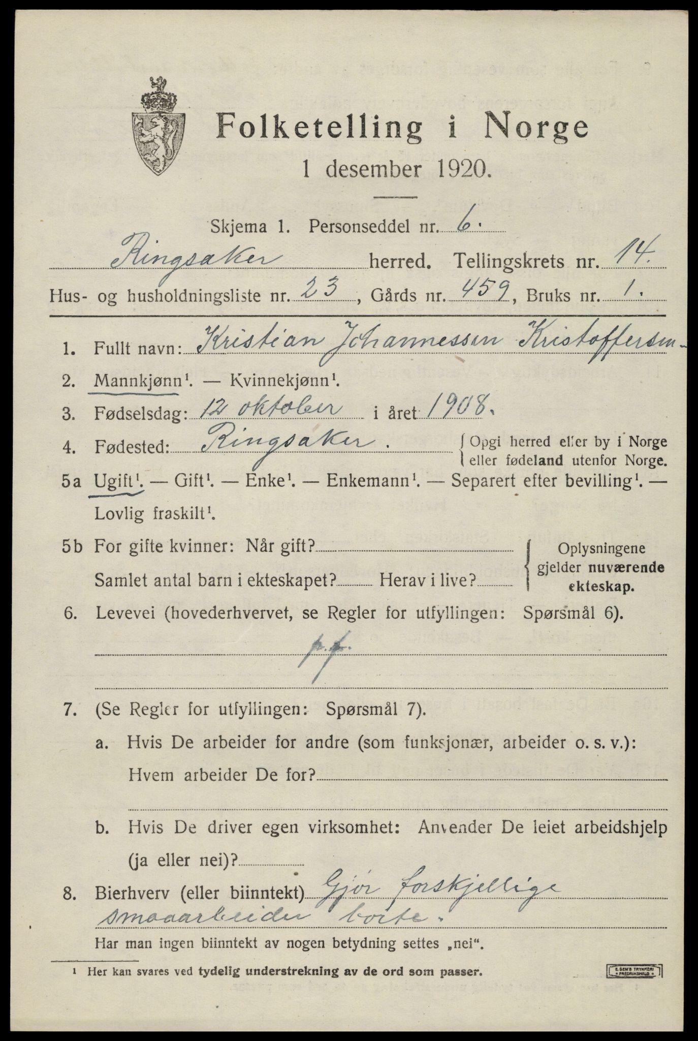 SAH, Folketelling 1920 for 0412 Ringsaker herred, 1920, s. 21848