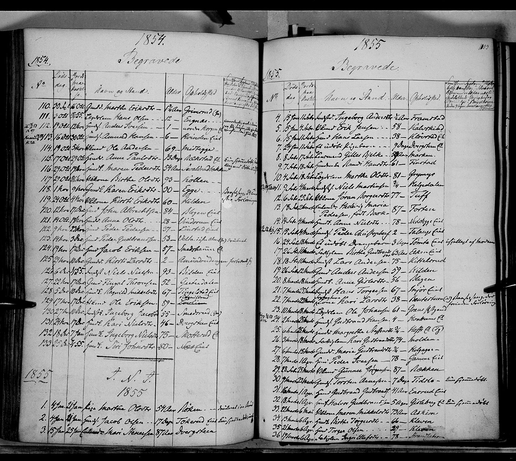 Gran prestekontor, AV/SAH-PREST-112/H/Ha/Haa/L0011: Ministerialbok nr. 11, 1842-1856, s. 1102-1103