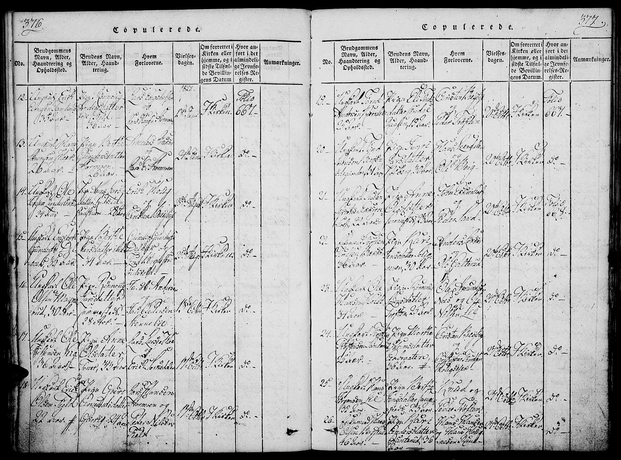 Nord-Odal prestekontor, AV/SAH-PREST-032/H/Ha/Haa/L0001: Ministerialbok nr. 1, 1819-1838, s. 376-377