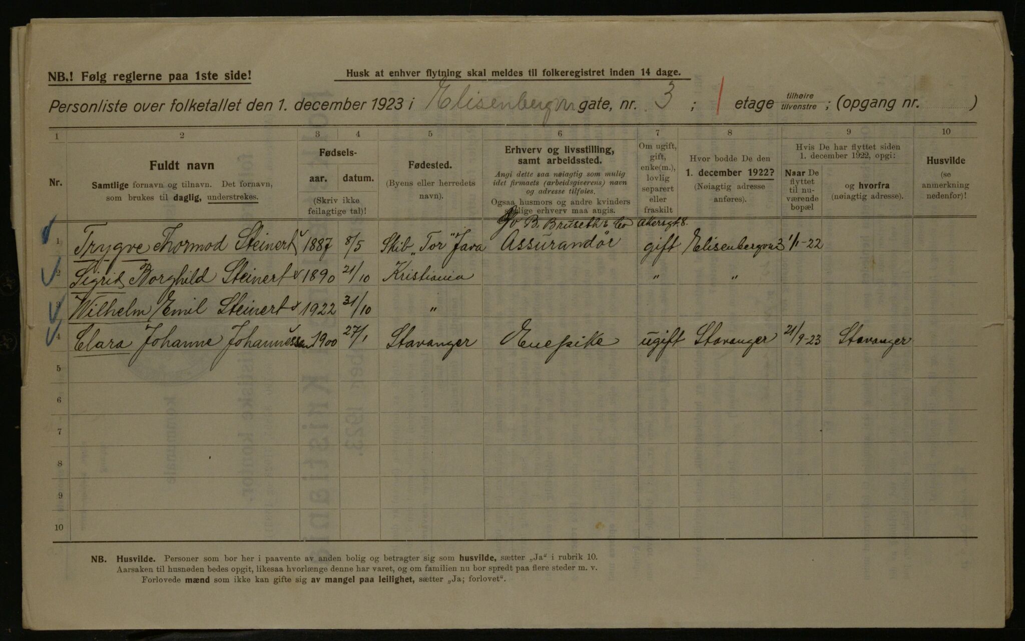 OBA, Kommunal folketelling 1.12.1923 for Kristiania, 1923, s. 22773