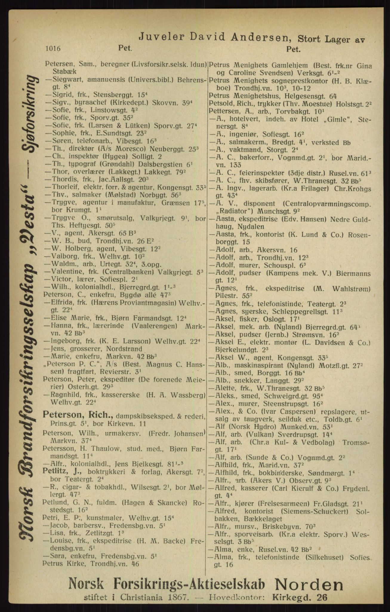 Kristiania/Oslo adressebok, PUBL/-, 1916, s. 1016