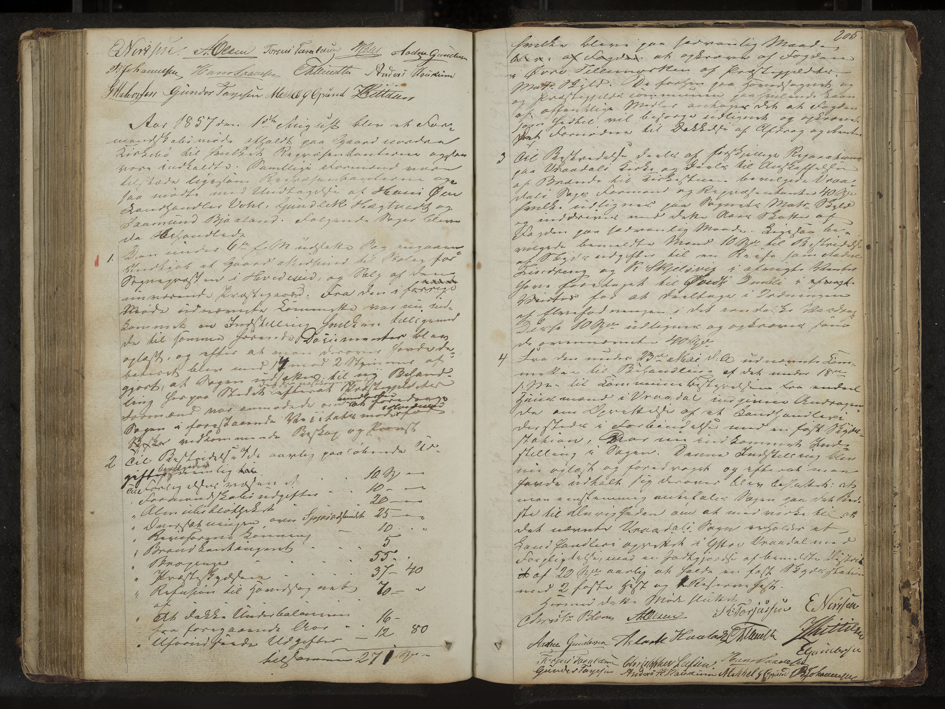Kviteseid formannskap og sentraladministrasjon, IKAK/0829021/A/Aa/L0001: Møtebok med register, 1837-1866, s. 205