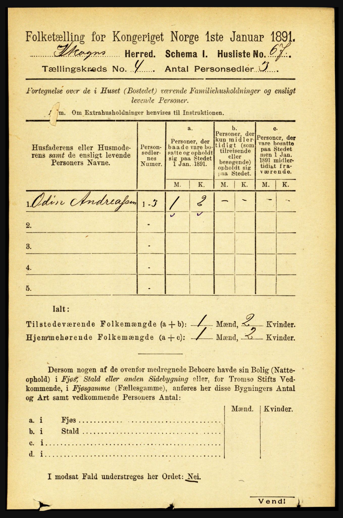 RA, Folketelling 1891 for 1719 Skogn herred, 1891, s. 2334