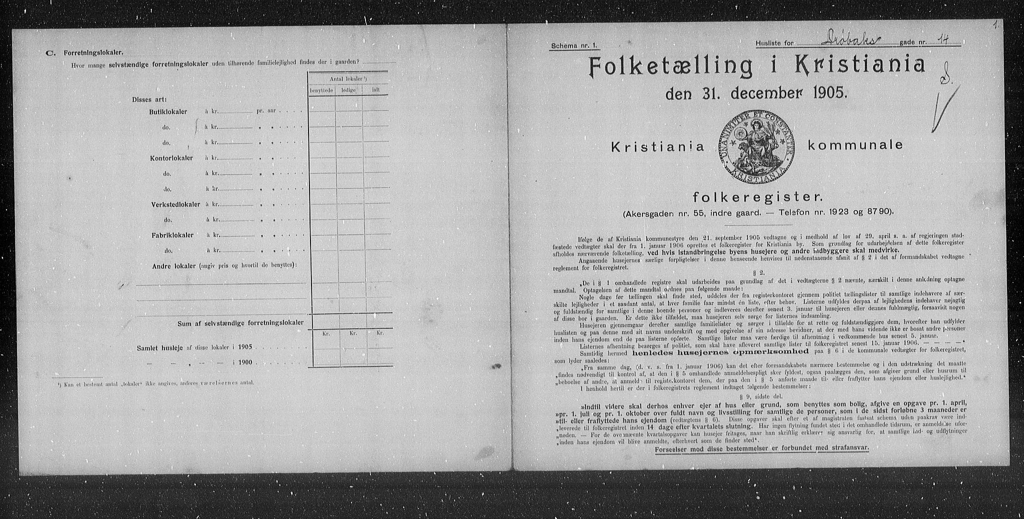 OBA, Kommunal folketelling 31.12.1905 for Kristiania kjøpstad, 1905, s. 9095