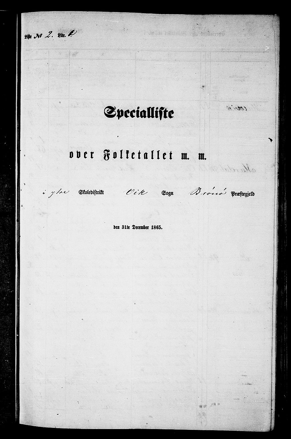 RA, Folketelling 1865 for 1814P Brønnøy prestegjeld, 1865, s. 46