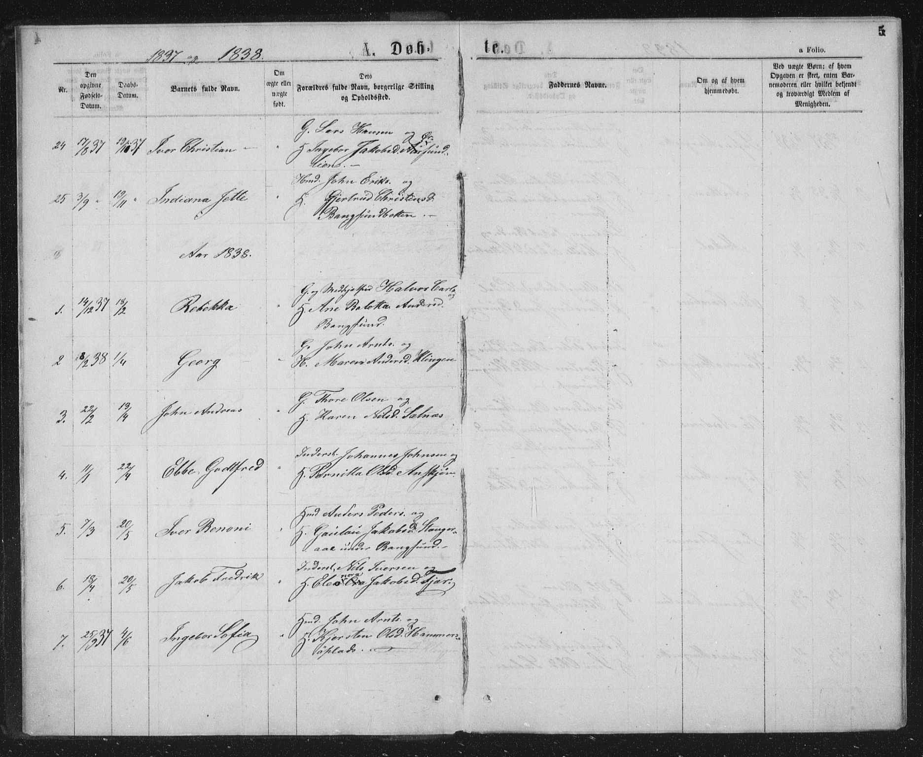 Ministerialprotokoller, klokkerbøker og fødselsregistre - Nord-Trøndelag, AV/SAT-A-1458/768/L0566: Ministerialbok nr. 768A01, 1836-1865, s. 5
