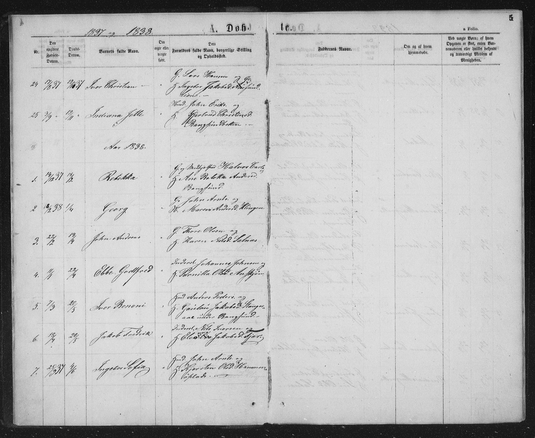 Ministerialprotokoller, klokkerbøker og fødselsregistre - Nord-Trøndelag, SAT/A-1458/768/L0566: Ministerialbok nr. 768A01, 1836-1865, s. 5