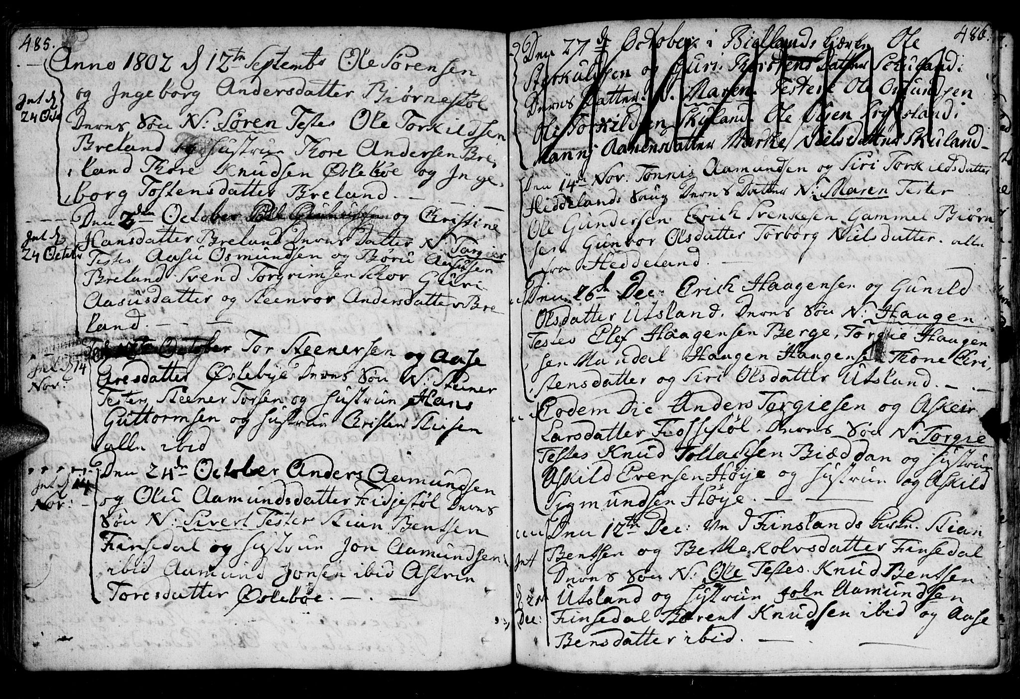 Holum sokneprestkontor, AV/SAK-1111-0022/F/Fa/Fac/L0001: Ministerialbok nr. A 1, 1773-1820, s. 485-486